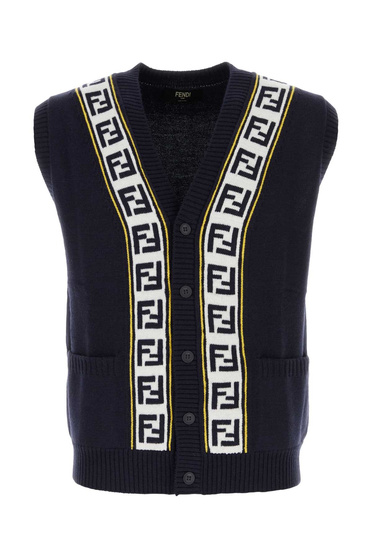 Fendi Navy Blue Wool Vest
