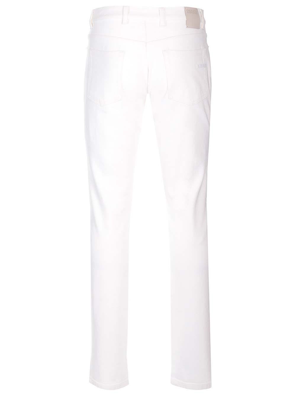 Shop Zegna 5 Pocket Jeans In White