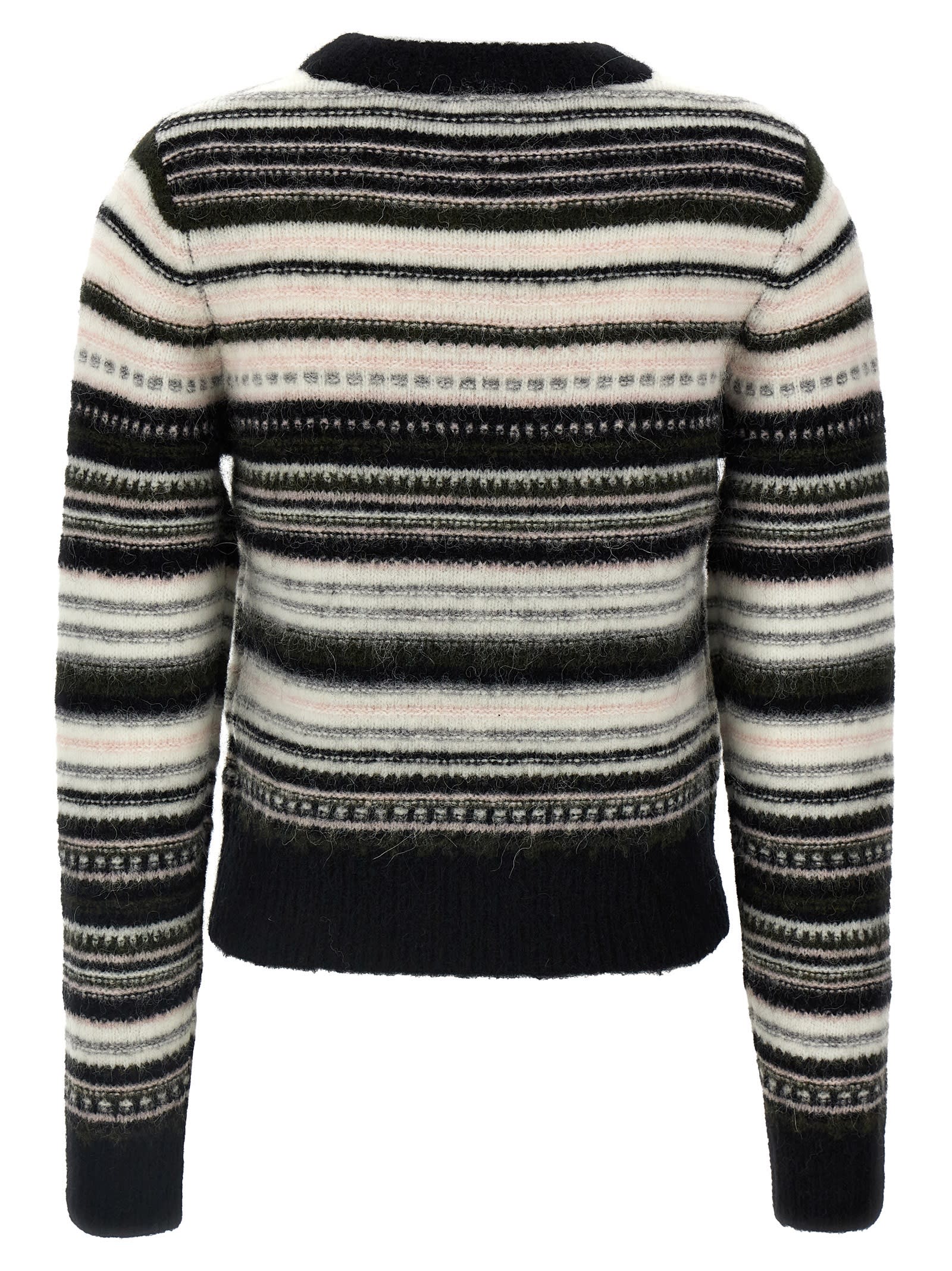 Shop Ganni Striped Sweater In Multicolor