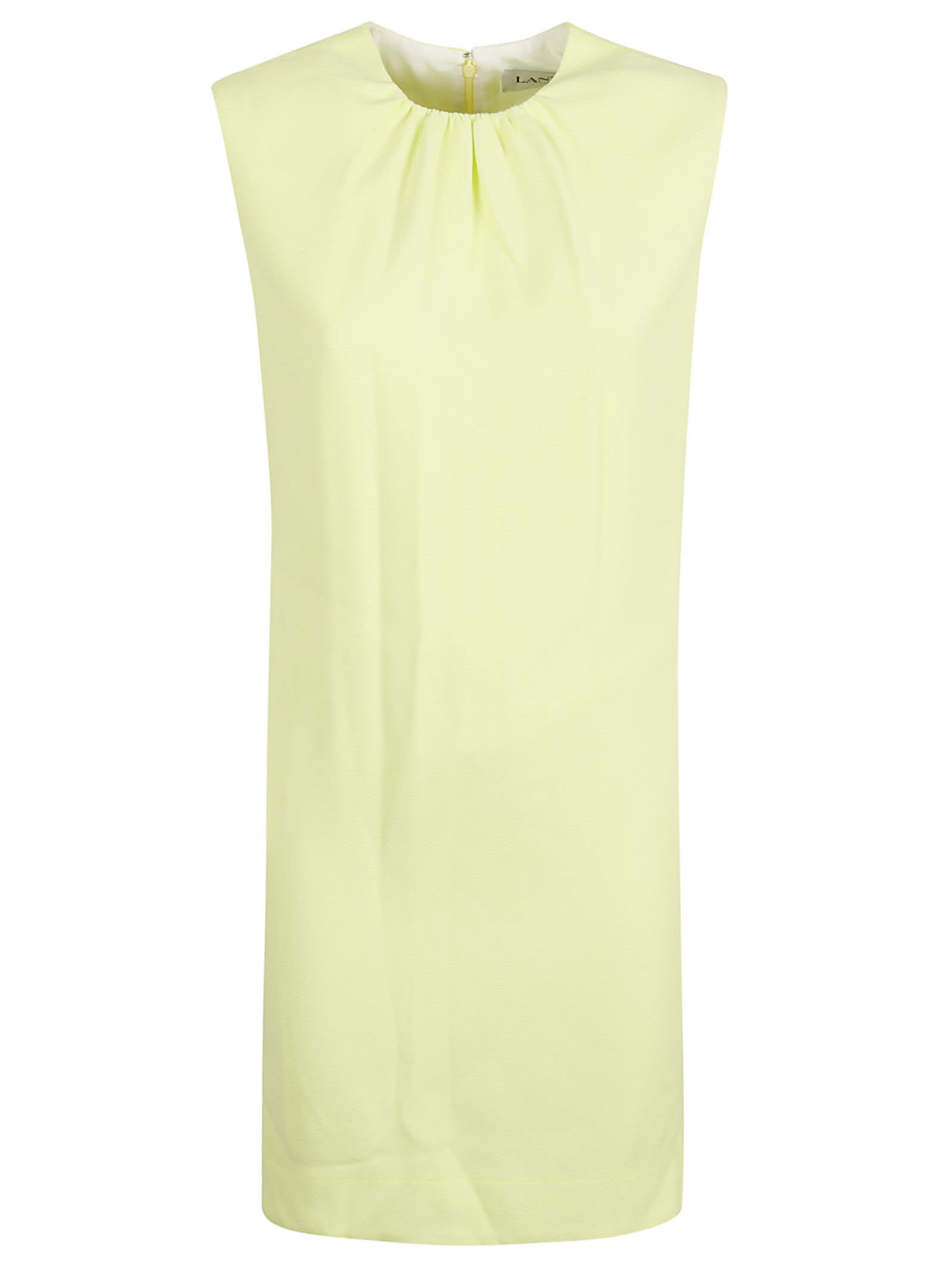 Shop Lanvin Gathered Mini Dress In Lemon