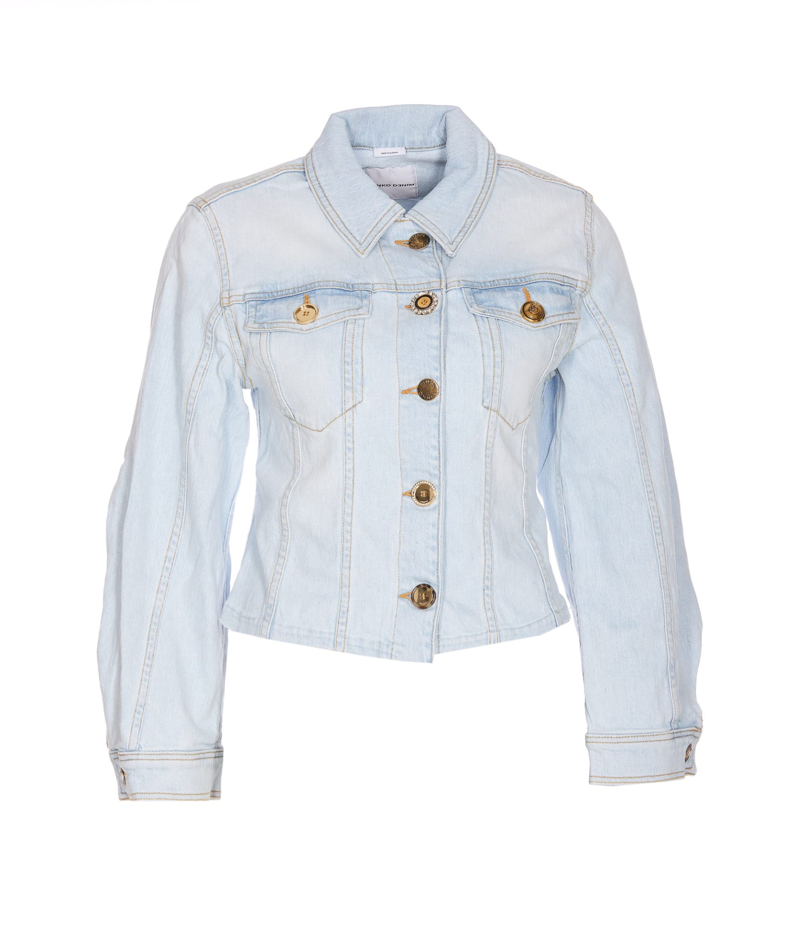 Shop Pinko Bob Denim Jacket  In Denim Blue