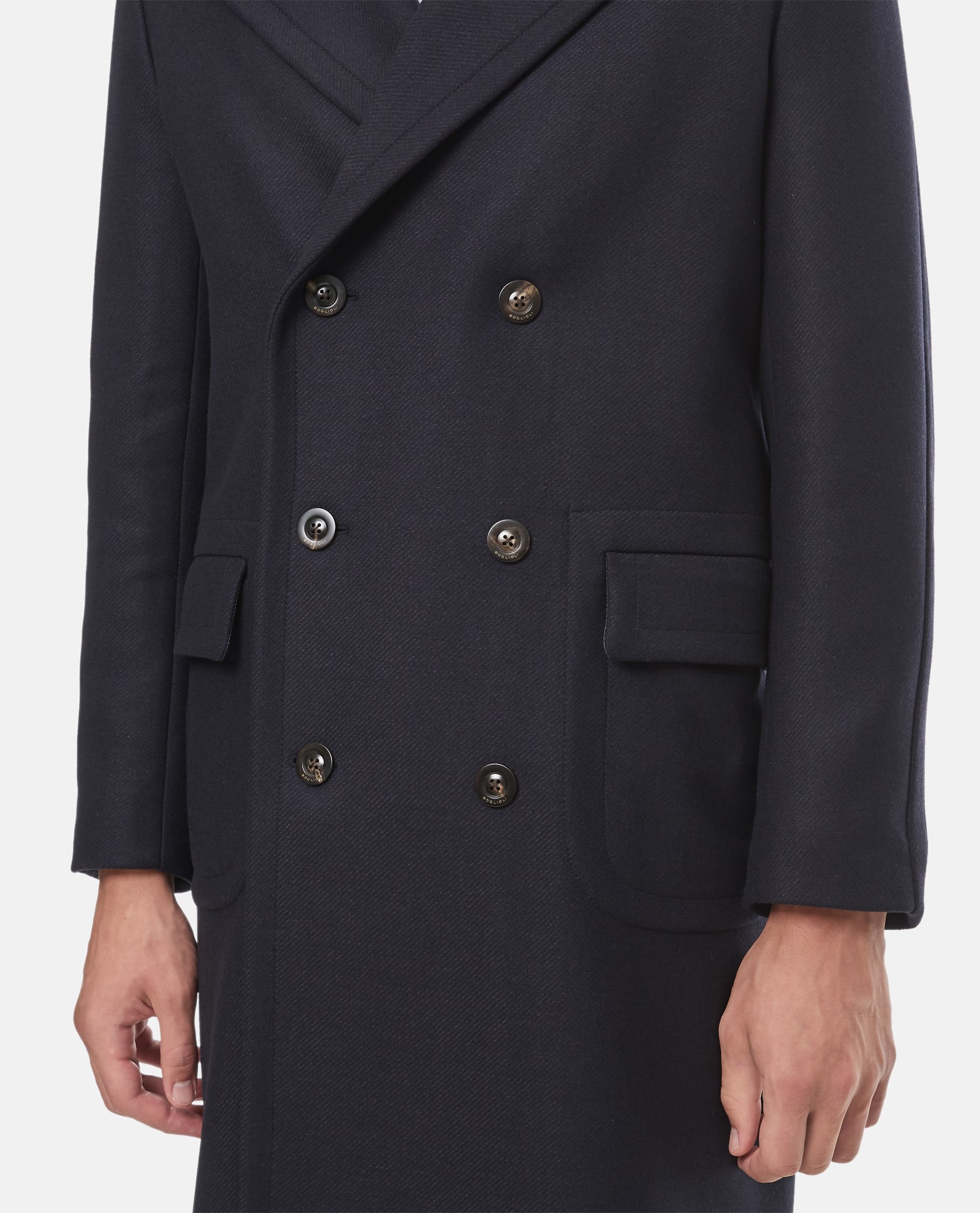 Shop Boglioli Double Polo Coat