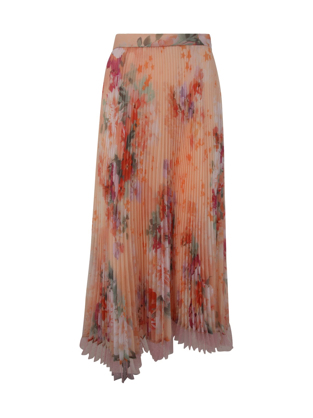 Twinset "oliver Springs Painter" Trousers In Print Flower Lilac Orange