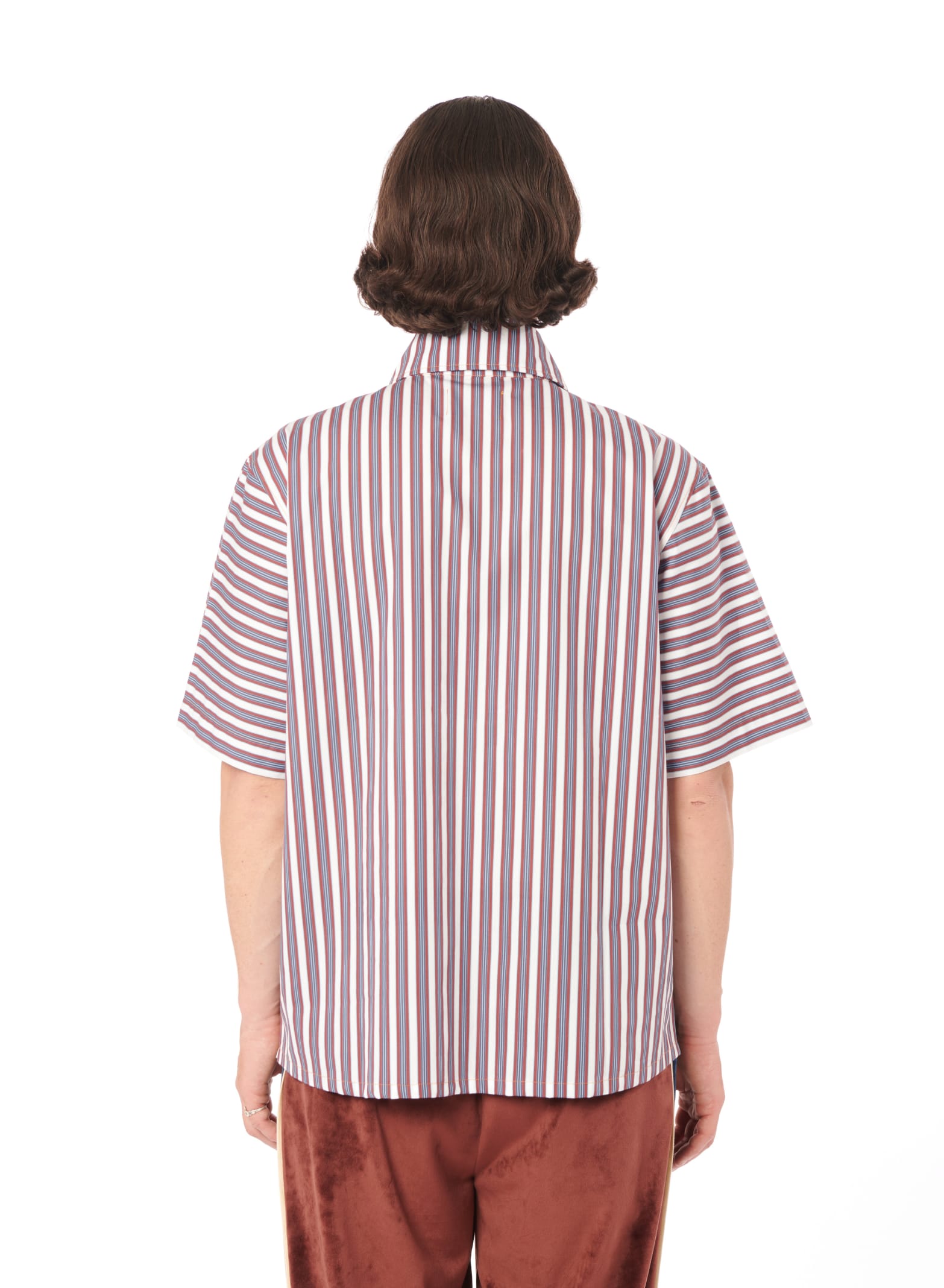 Shop Paccbet Kyler Striped Shirt Woven In Print