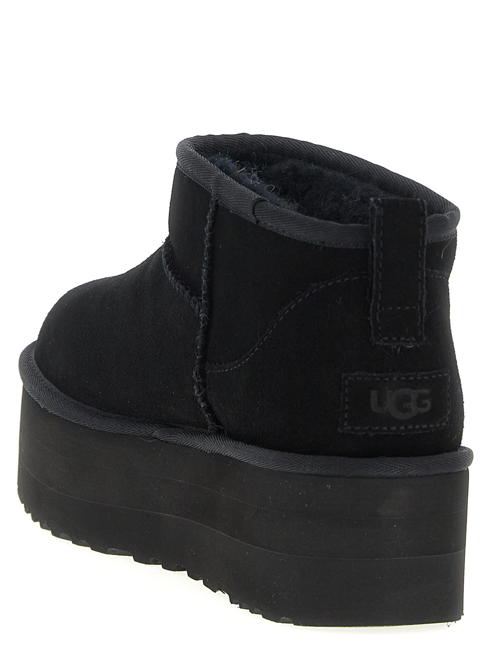 Ugg Classic Ultra Mini Platform Ankle Boots In Black