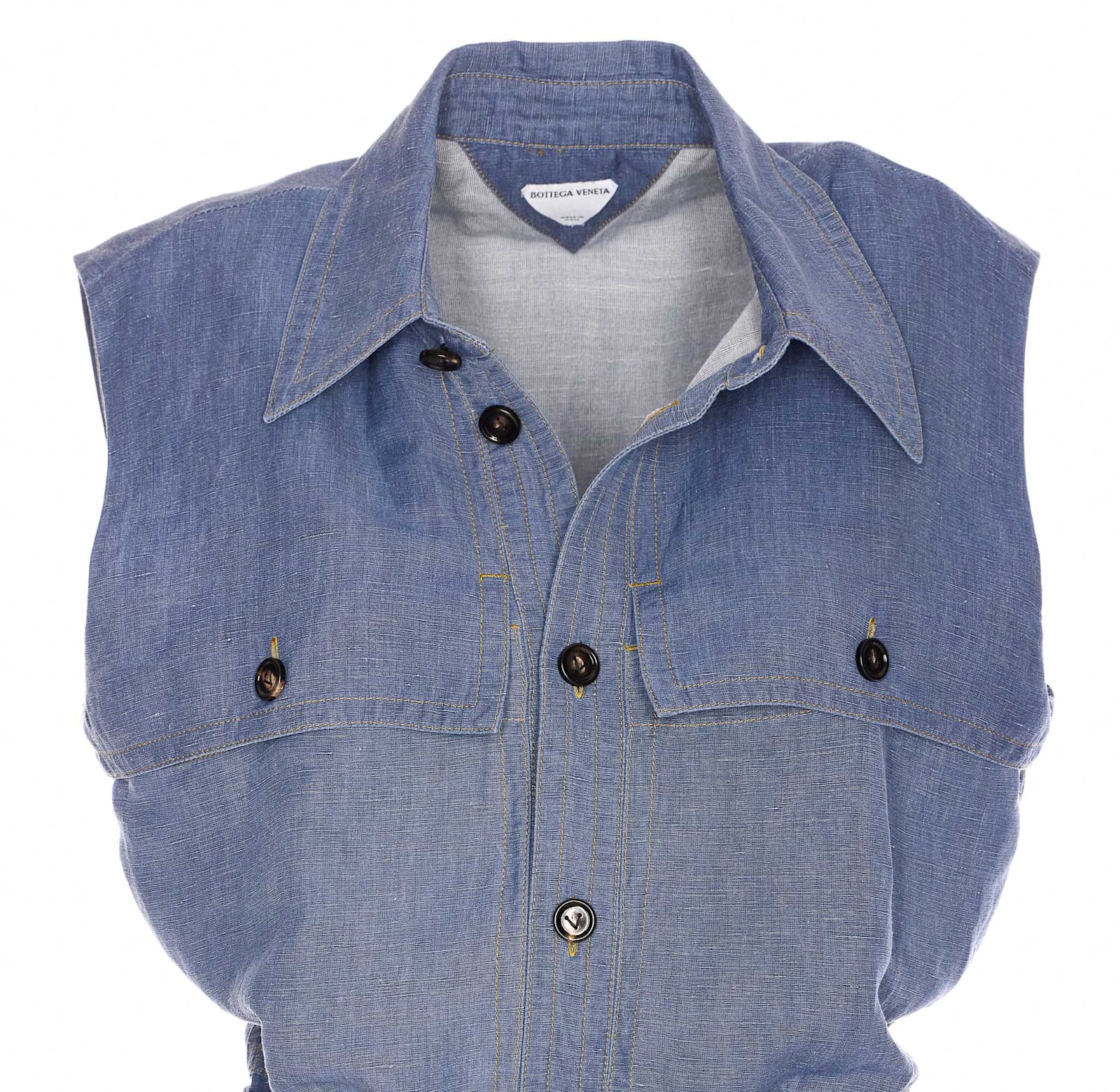 Shop Bottega Veneta Denim Dress In Blue