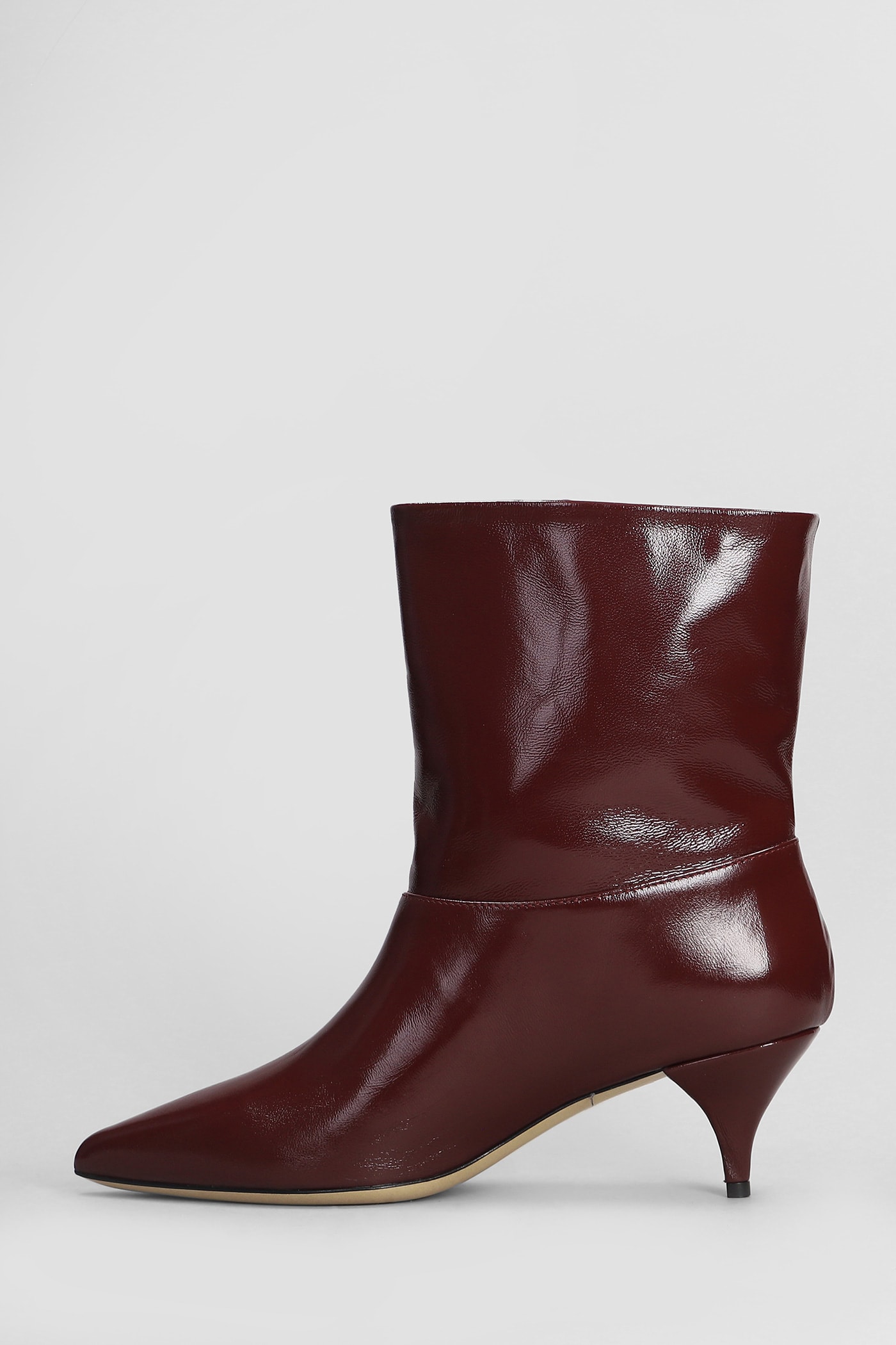 Shop Alchimia High Heels Ankle Boots In Bordeaux Leather