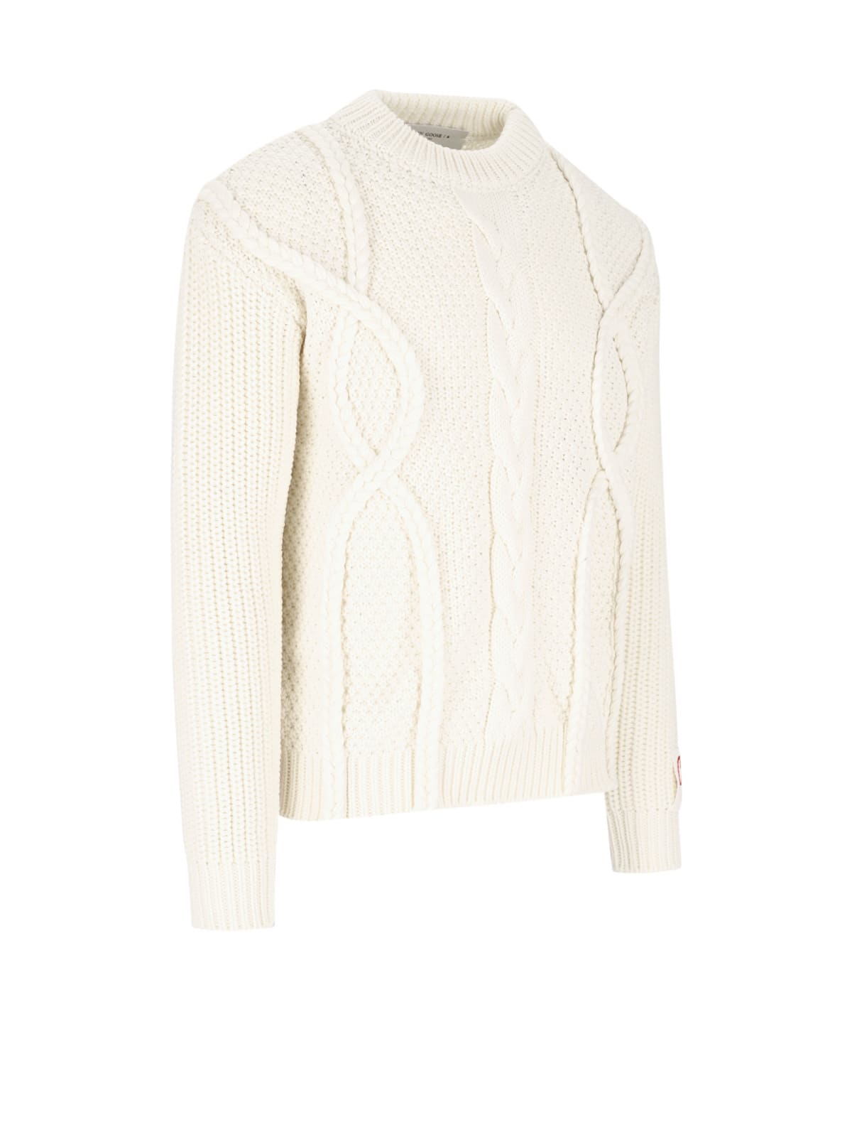 Shop Golden Goose Crewneck Sweater In White