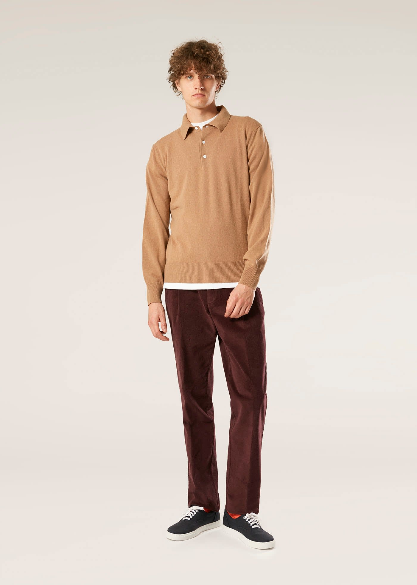 Shop Doppiaa Aantioco Burgundy Pleated Stretch Cotton-corduroy Trousers