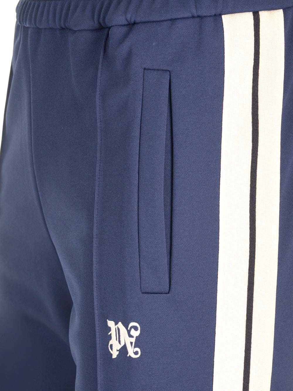 Shop Palm Angels Tracksuit Pants With Monogram In Blu