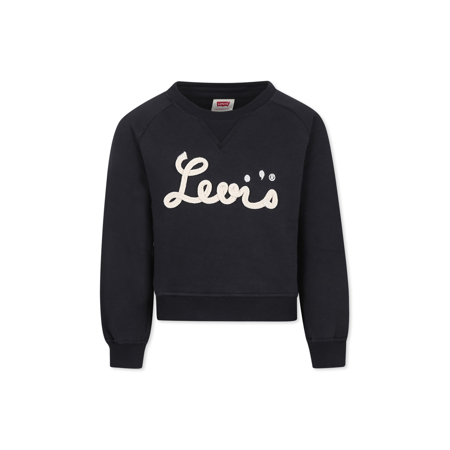 LEVI'S BLACK SWEATSHIRT FOR GIRL WITH LOGO 