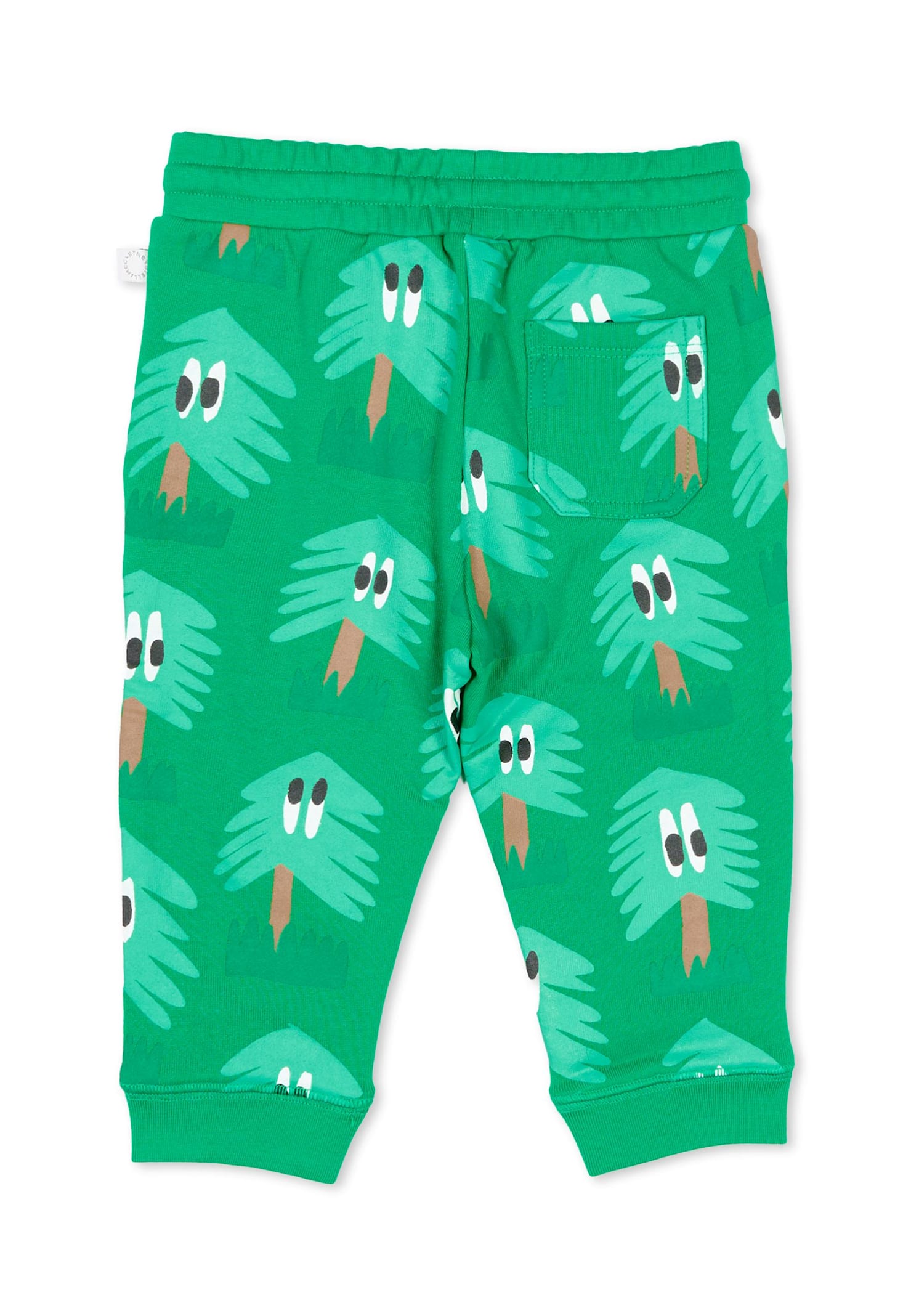 Stella Mccartney Green Trackpants With Fir Trees For Baby Boy In Green