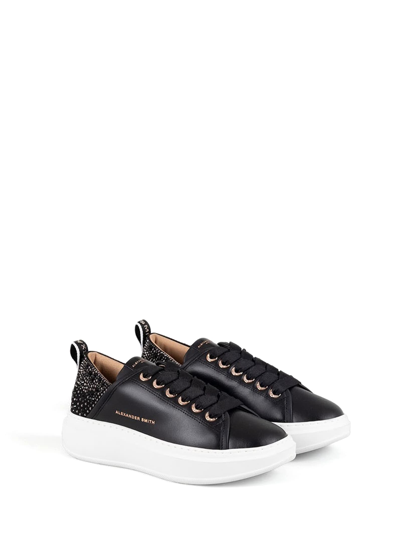 Shop Alexander Smith Black Leather Wembley Sneaker In Nero