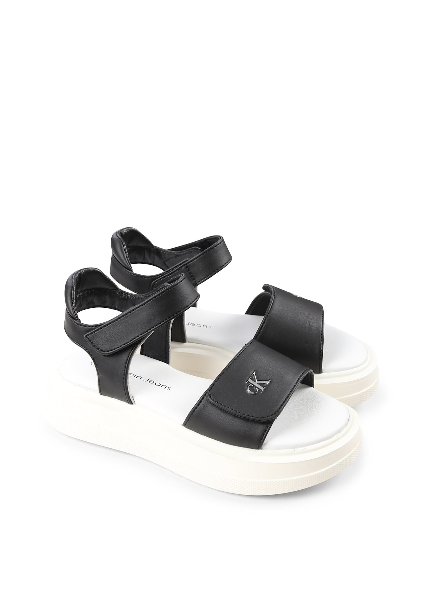 Calvin Klein Black Sandals For Girl In Black