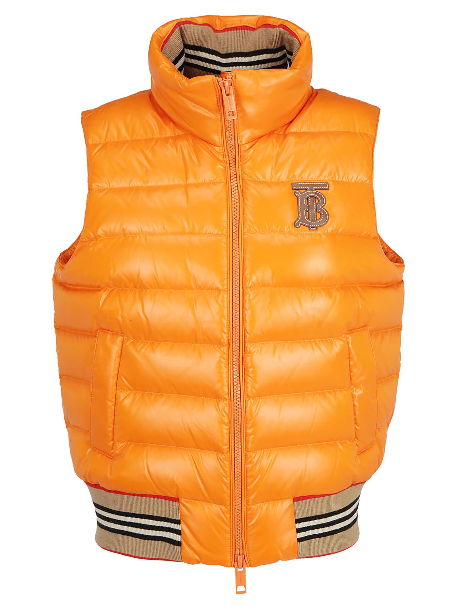 orange burberry coat