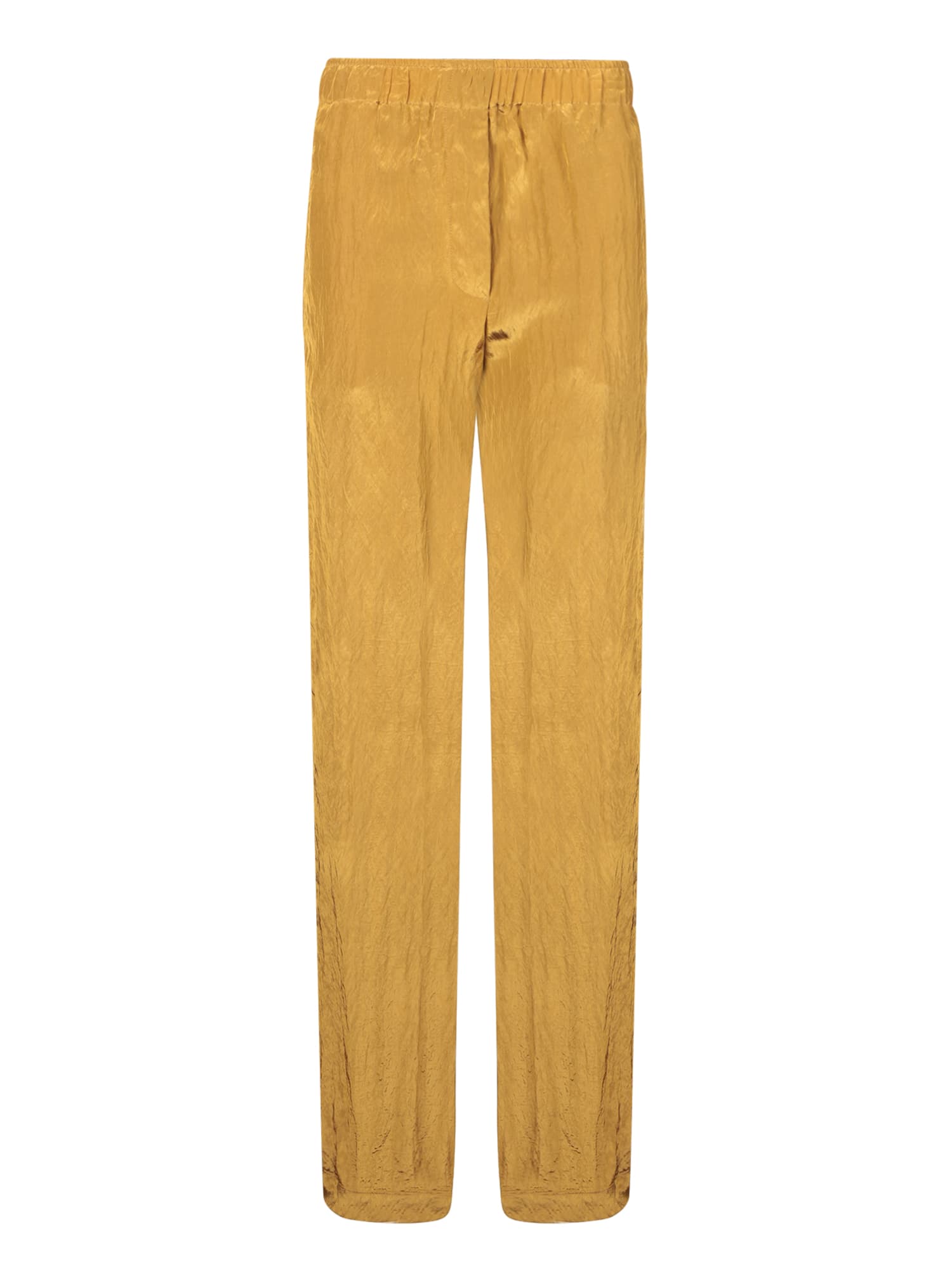 Federica Tosi Crinkled Elastic Brown Trousers In Brown