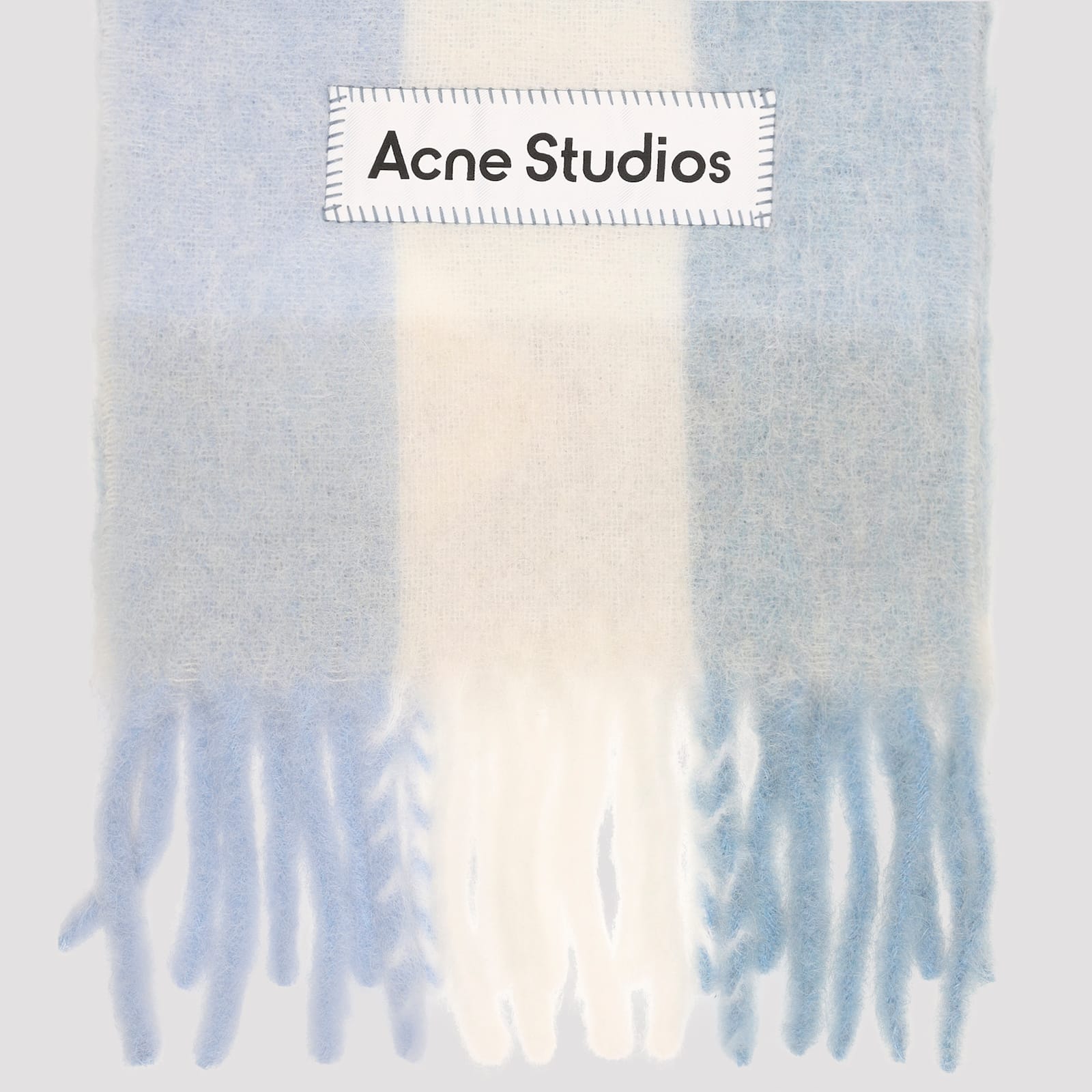 Acne Studios Alpaca Wool Blend Checkered Pattern Scarf