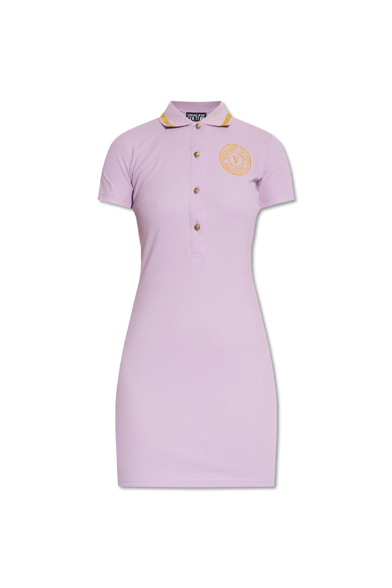 Shop Versace Jeans Couture Polo Dress In Purple