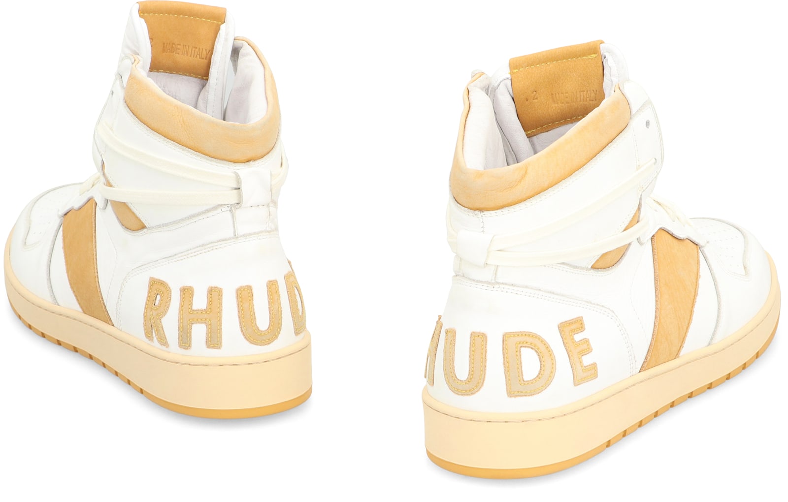 Rhude Man Sneakers Off White Size 9 Leather In Multi