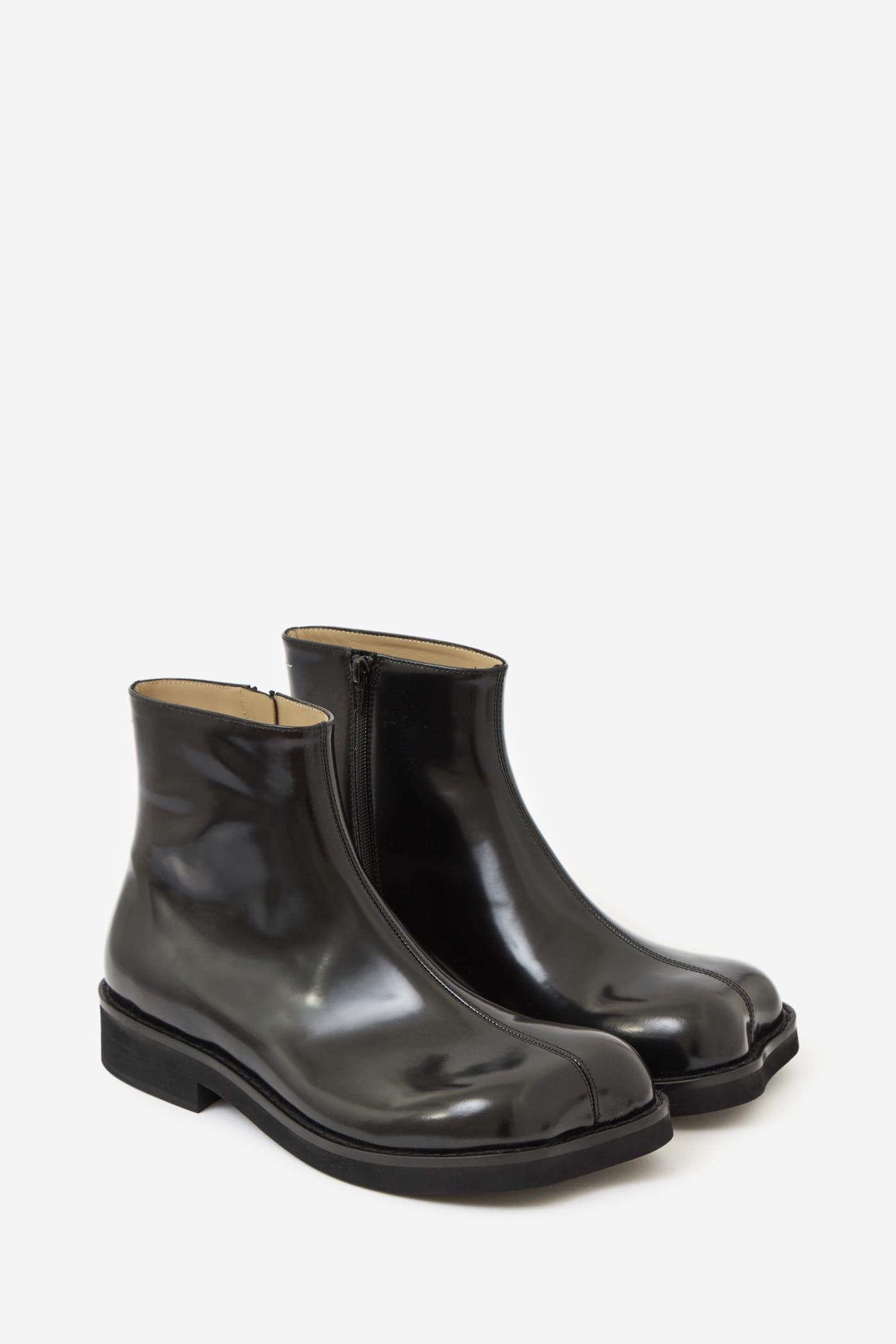 Mm6 Maison Margiela Anatomic Ankle Boots In Black