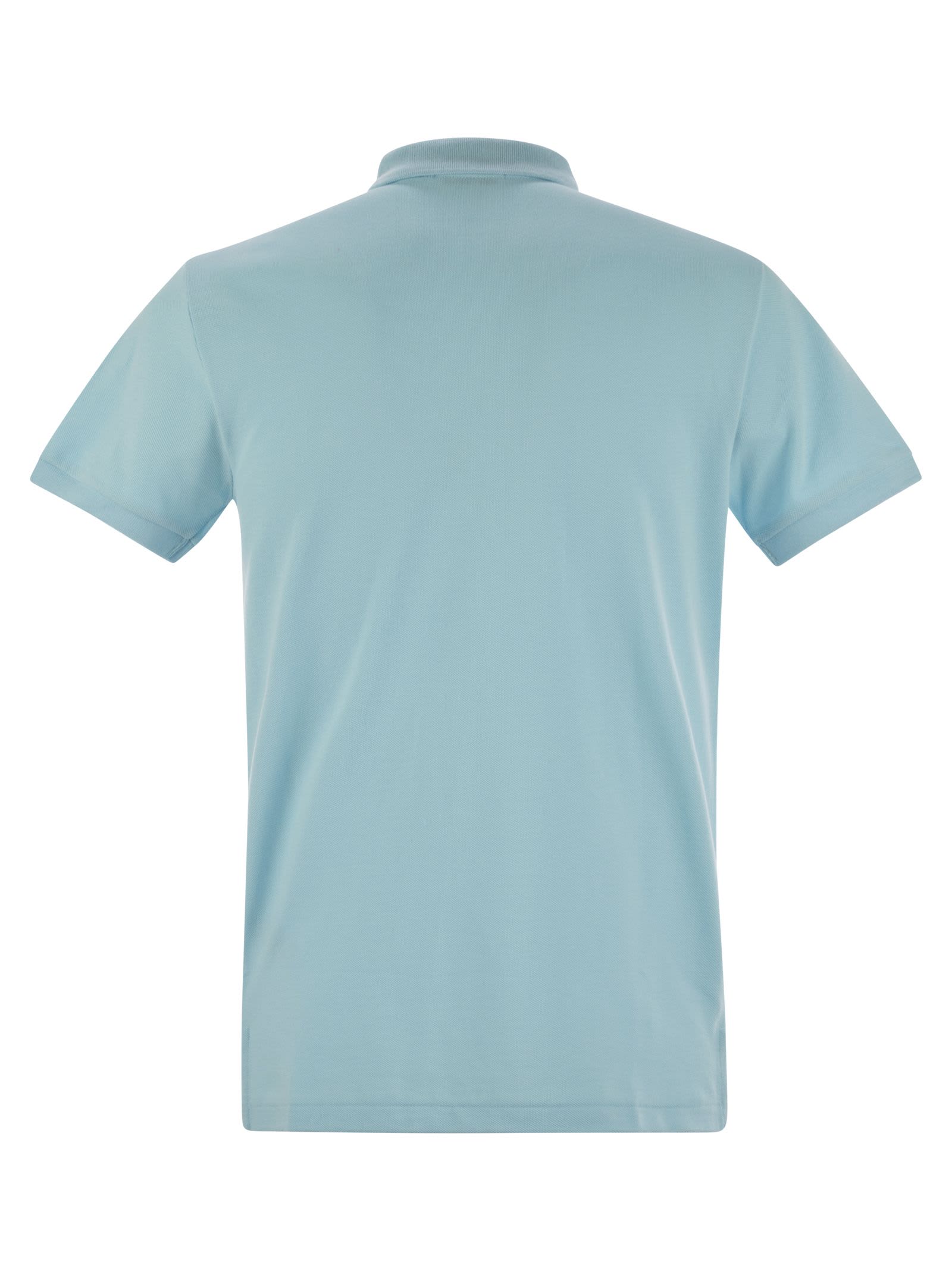 Polo Ralph Lauren Slim-fit Pique Polo Shirt In Light Blue