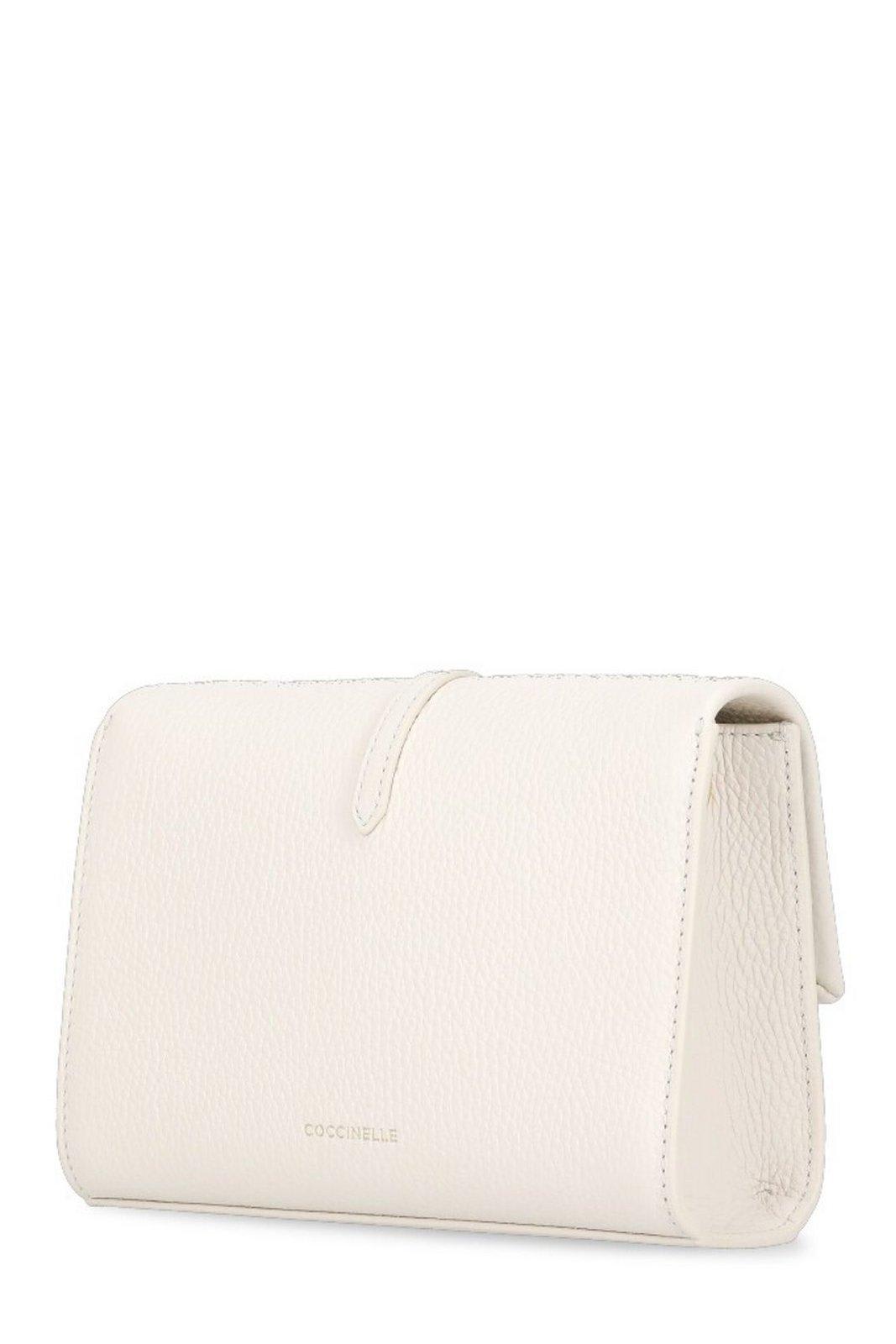 Shop Coccinelle Dorian Logo Stamp Crossbody Bag In Ice