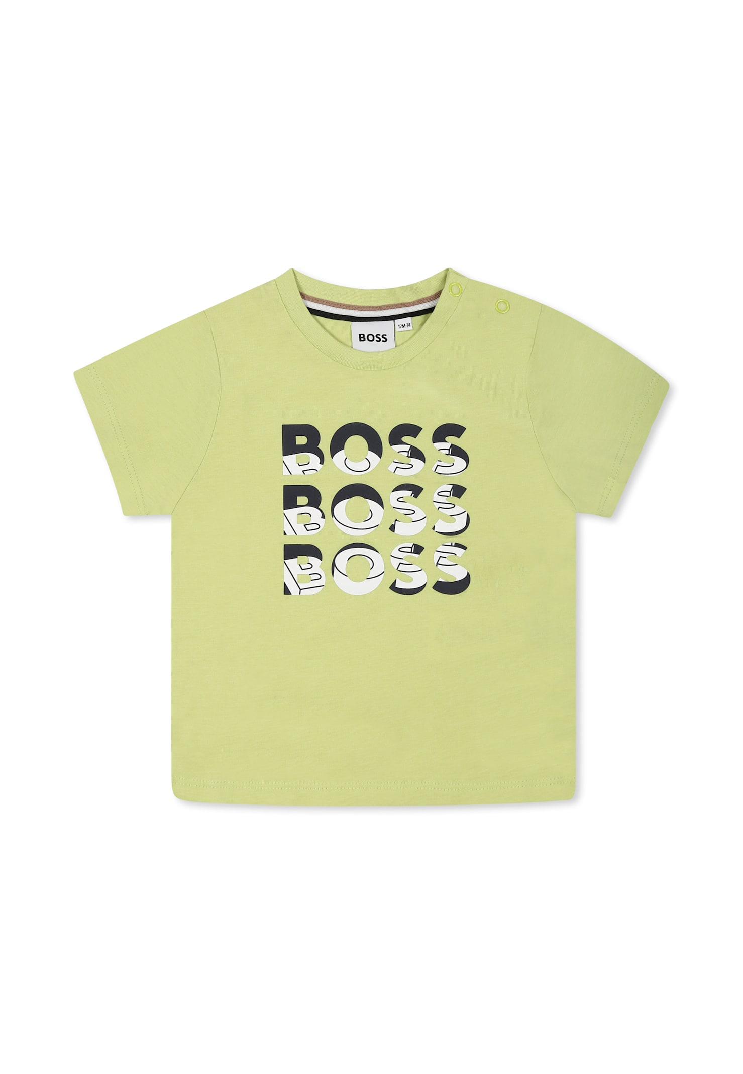 Hugo Boss Green T-shirt For Baby Boy With Logo In Green