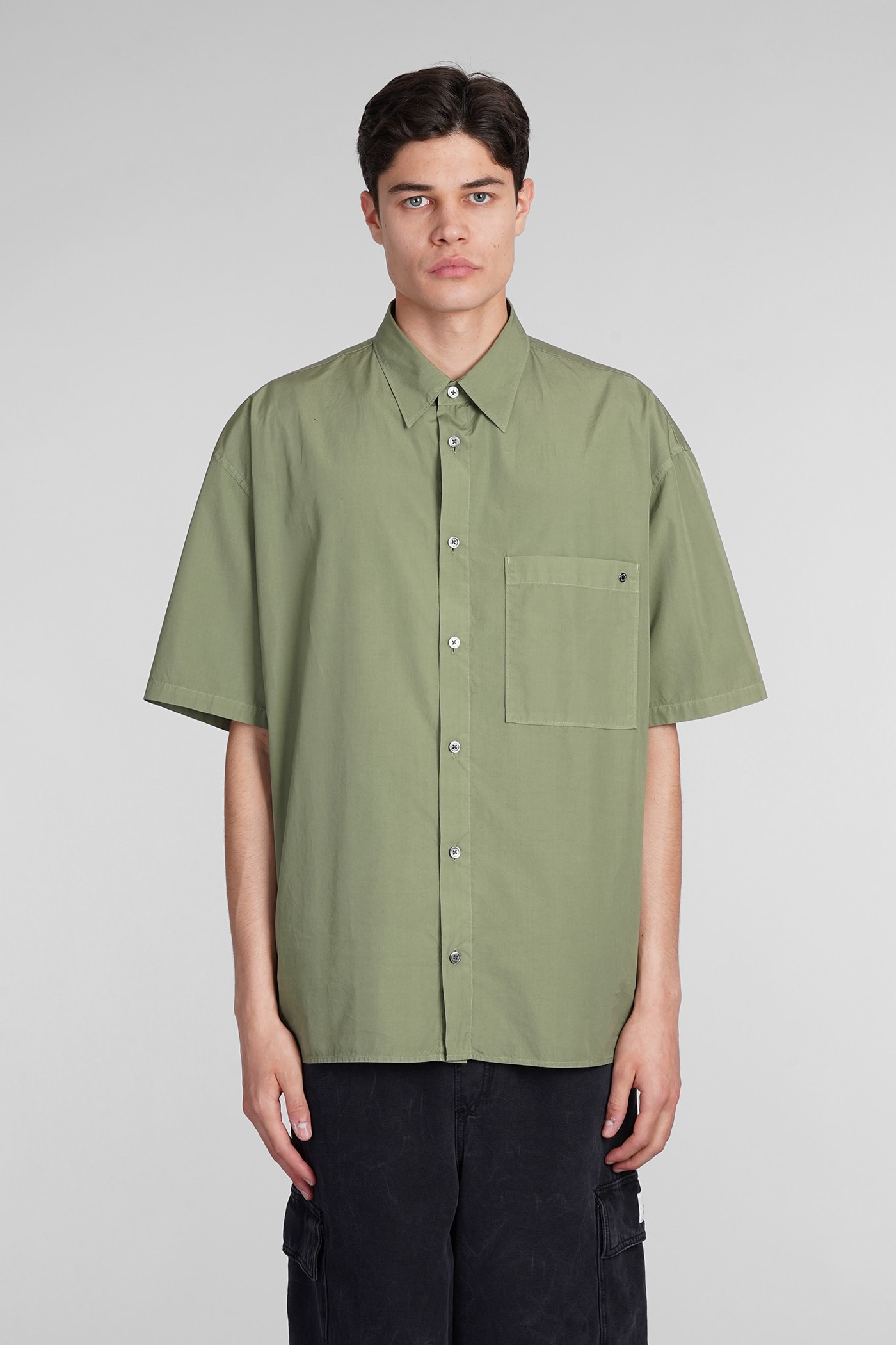 Shop Etudes Studio Shirt In Green Cotton