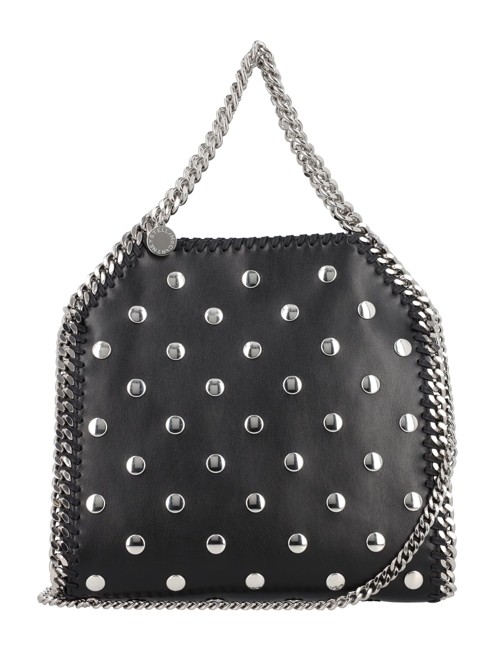 Shop Stella Mccartney Falabella Studded Mini Tote In Black