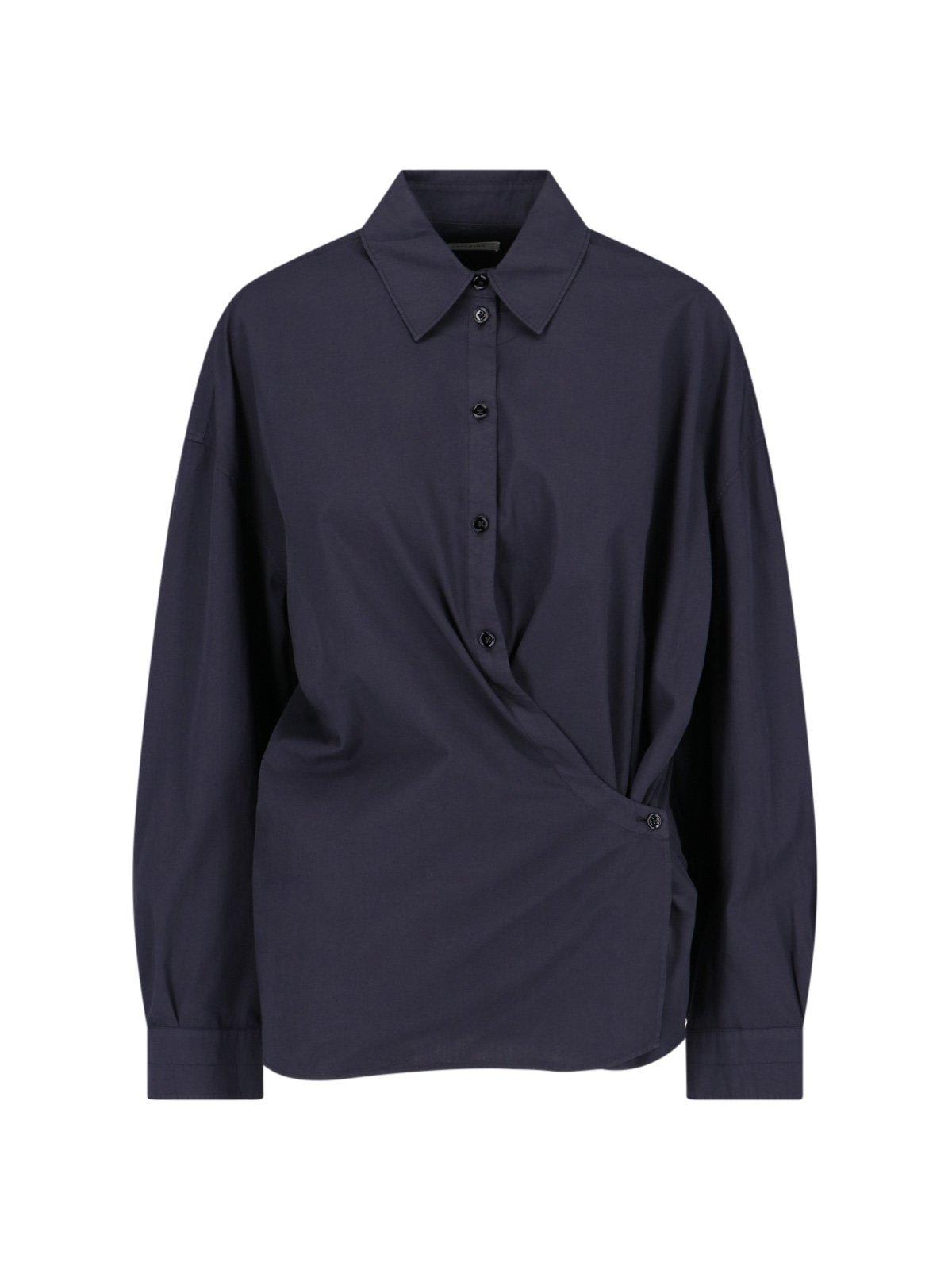 Twist-detailed Button-up Shirt