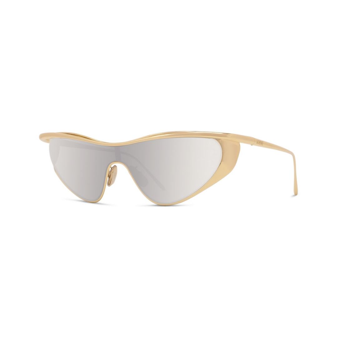 Loewe Signature Metal & Nylon Shield Sunglasses In Gold