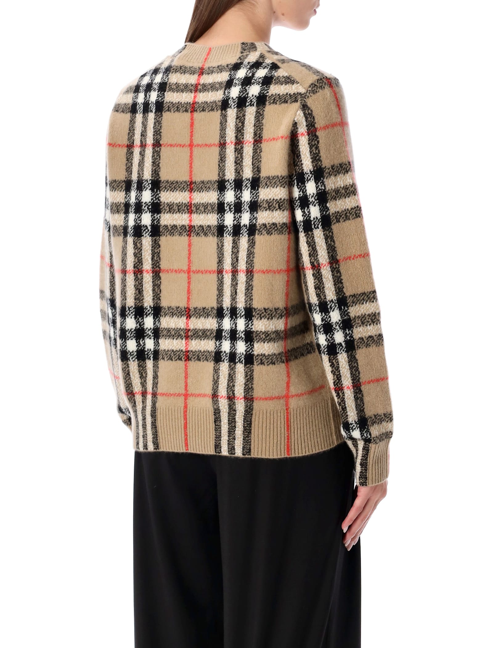 Burberry London Check Wool-cashmere Sweater In Brown