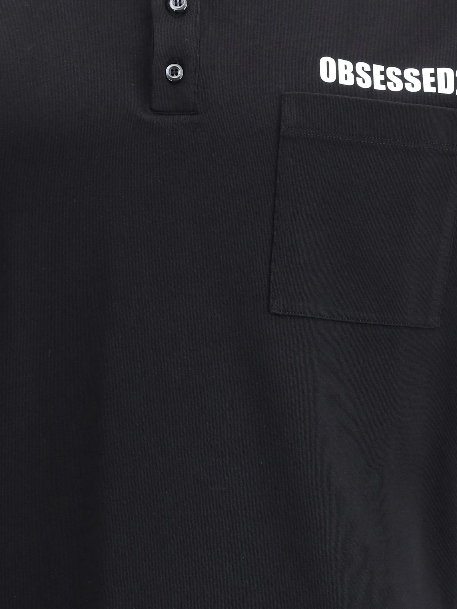 Dsquared2 Black Polo Shirt With Classic Collar And Logo Lettering On The Front In Black