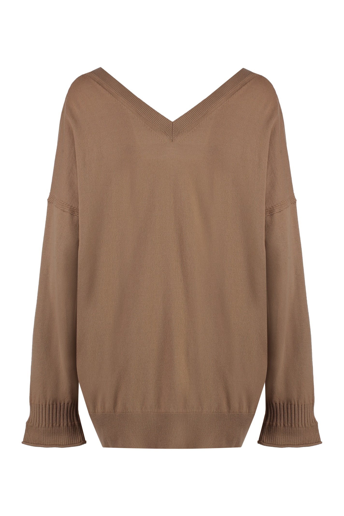 Shop Stella Mccartney Virgin Wool Sweater In Camel