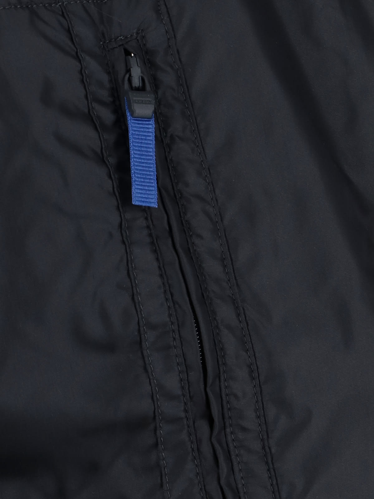 Aspesi Round Hem Nylon Taffeta Water-repellent Shirt In Black