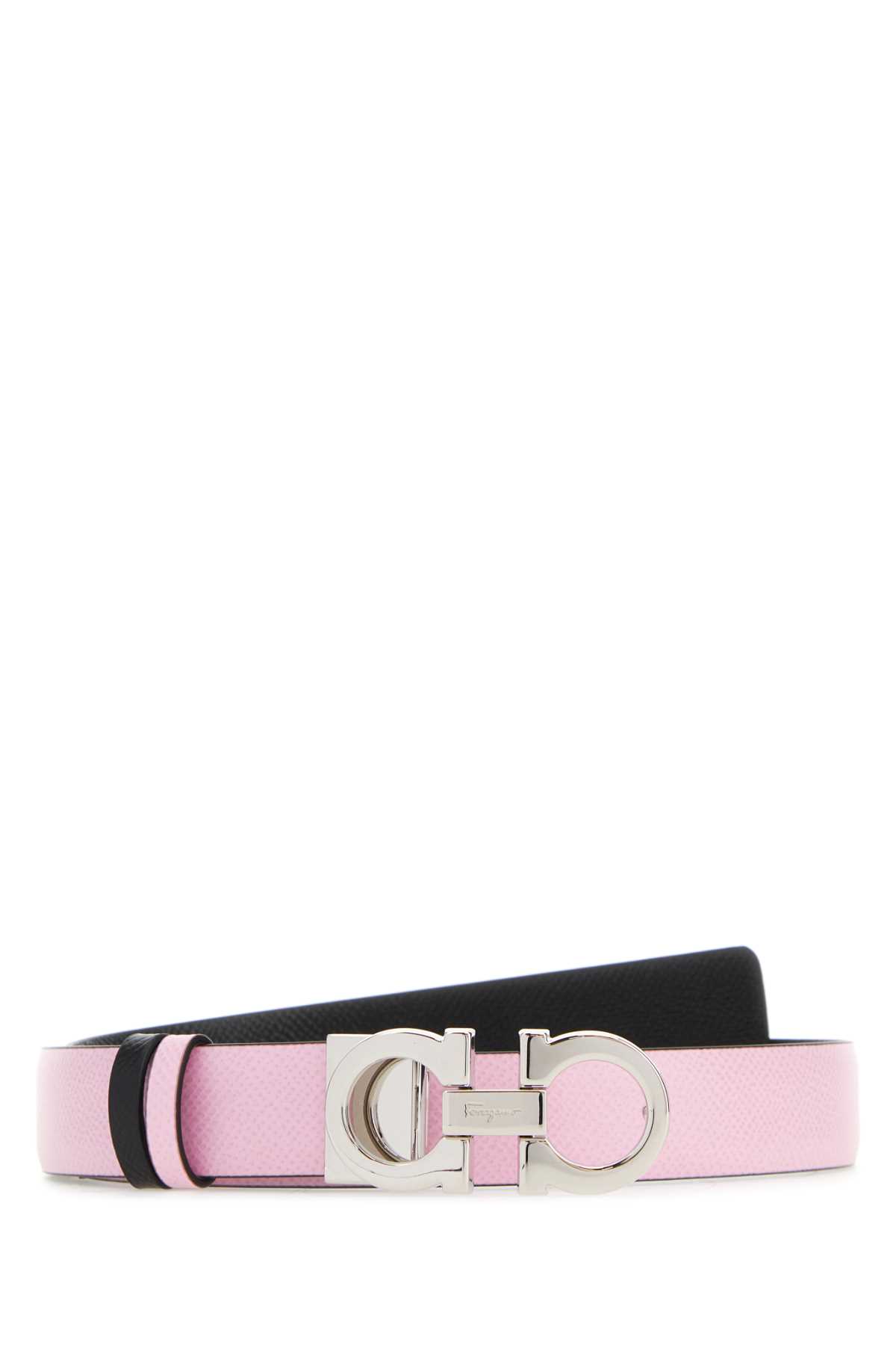 Shop Ferragamo Pink Leather Reversible Belt In Neropink