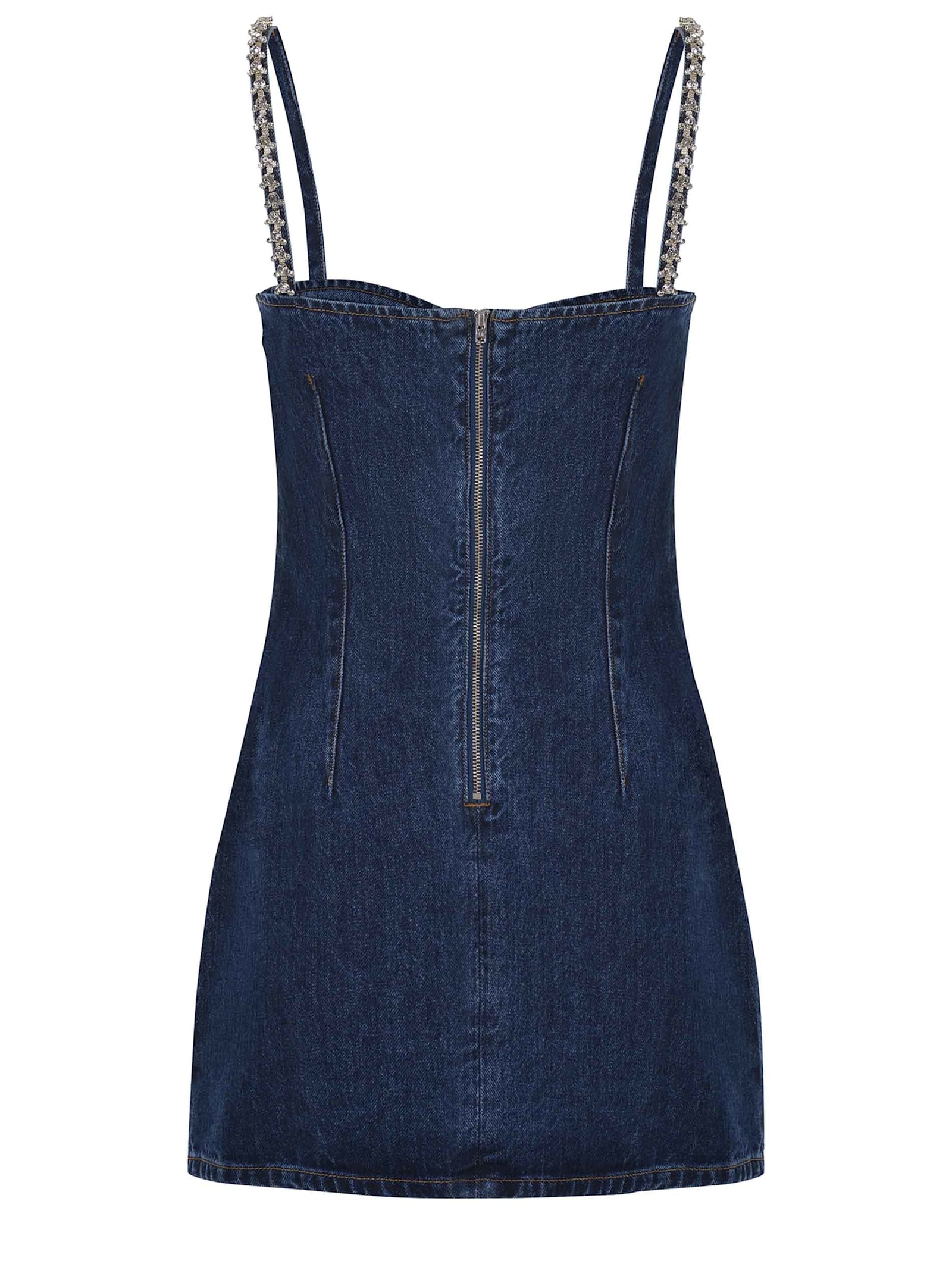 Shop Self-portrait Dress  Made Of Denim