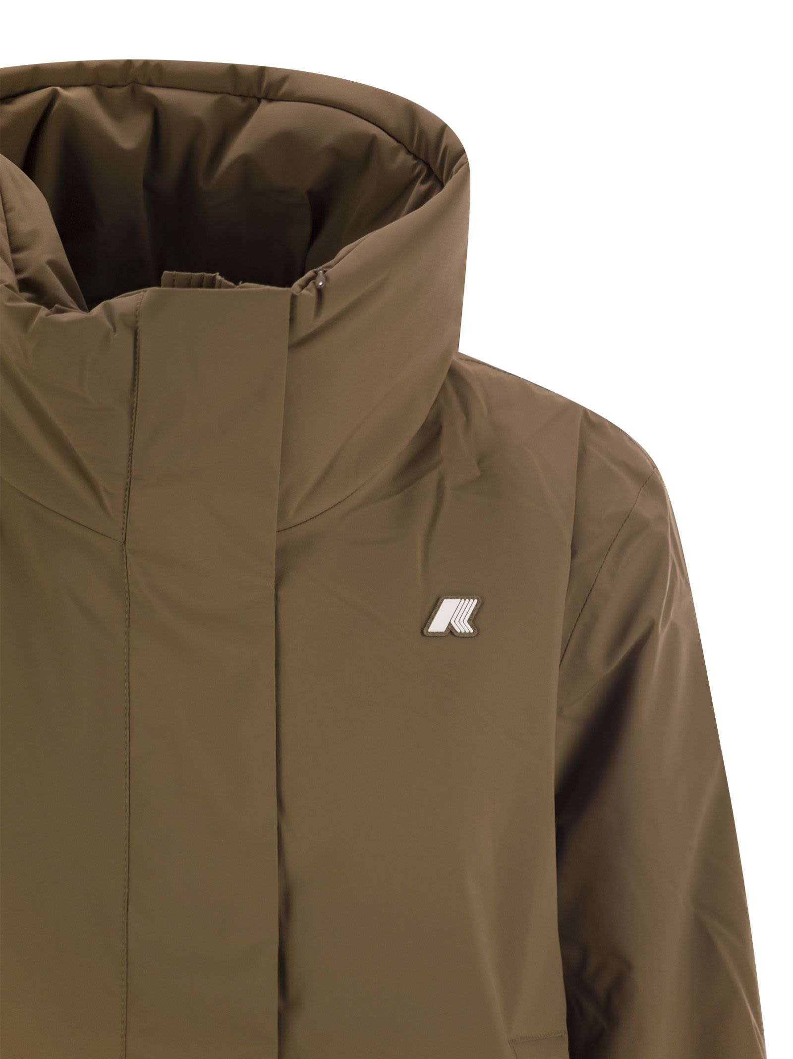 Shop K-way Marla - Padded Jacket With Hood In Camel