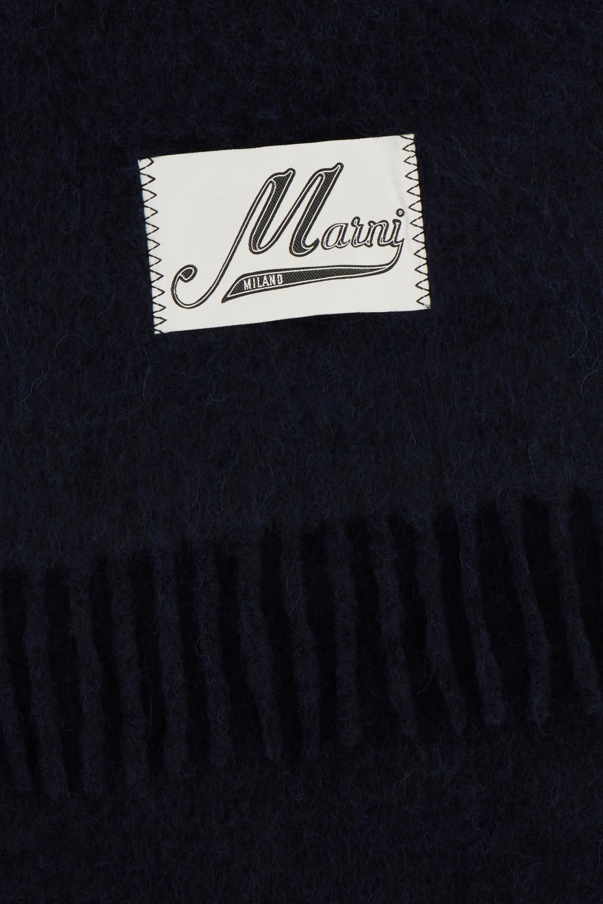 Shop Marni Black Alpaca Blend Scarf In 00b99