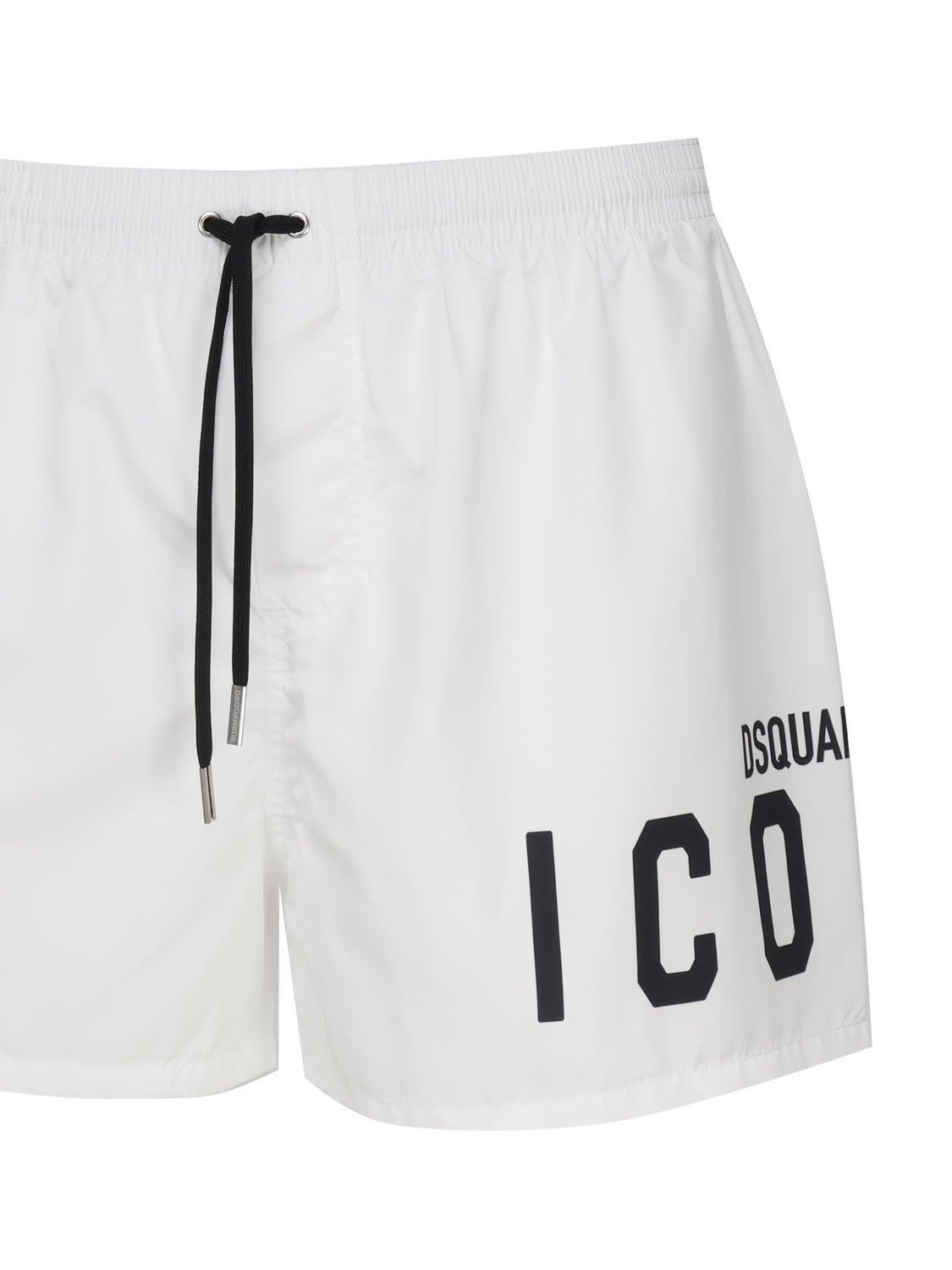 Shop Dsquared2 Icon Swimsuit In Nylon In White/black