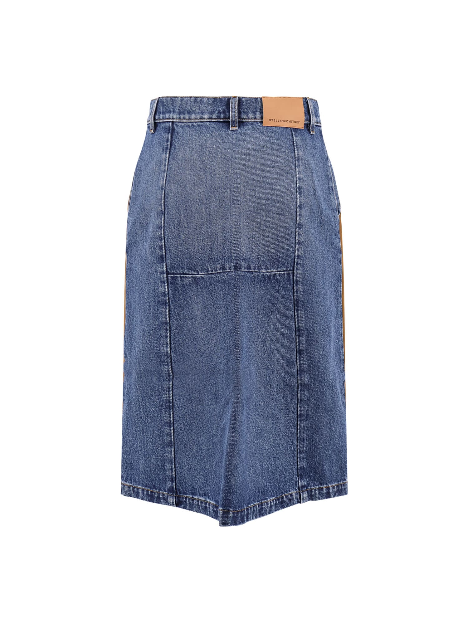 Stella Mccartney Denim Skirt With Suede Inserts