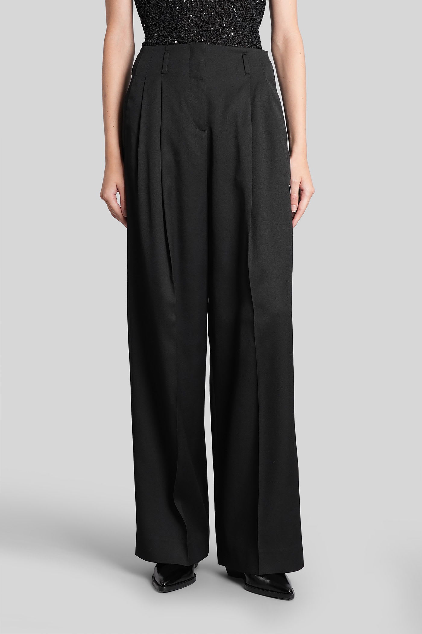 Golden Goose Pants In Black Wool In Black