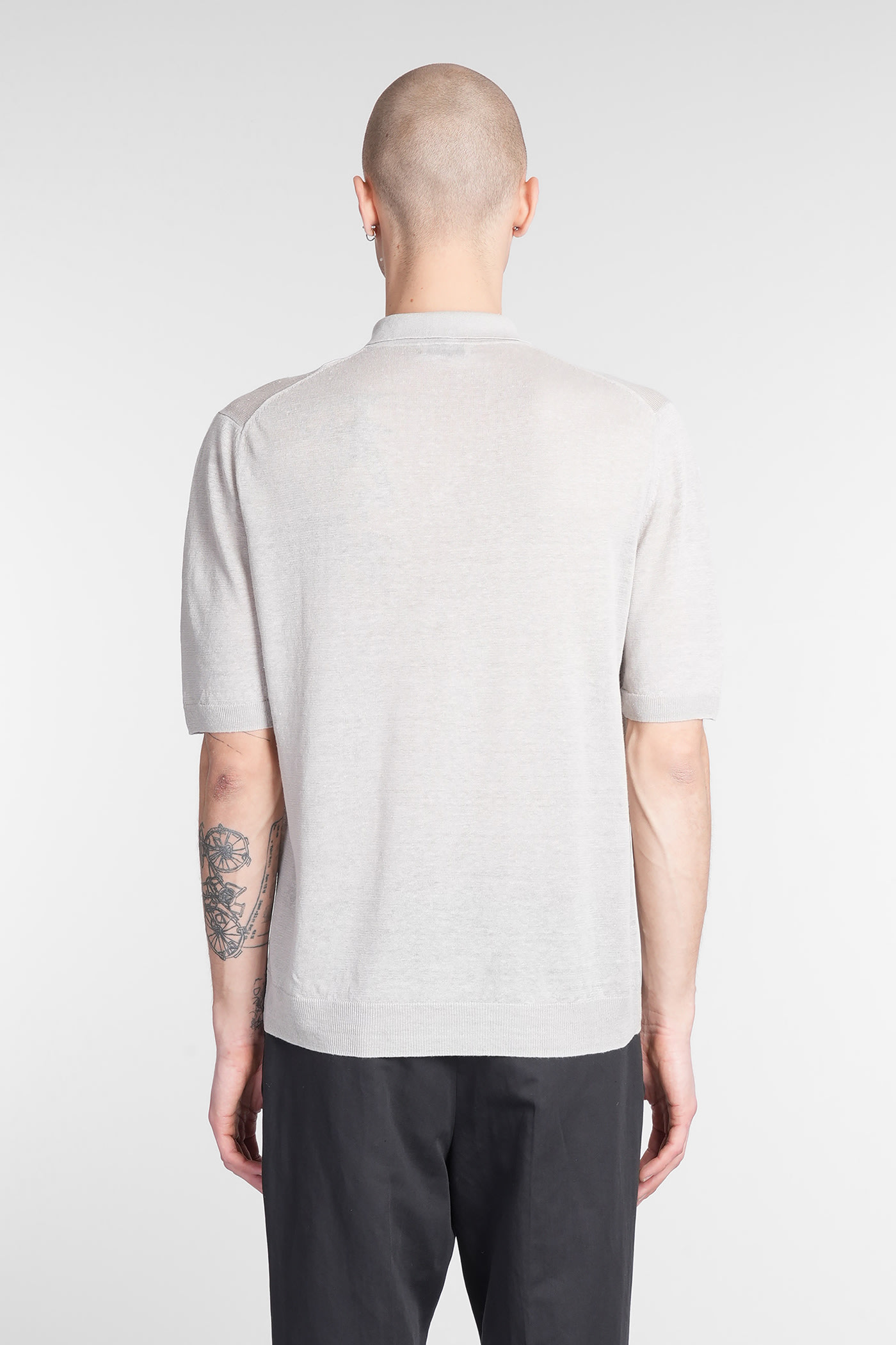 Ballantyne T-shirt In Grey Linen In Grey
