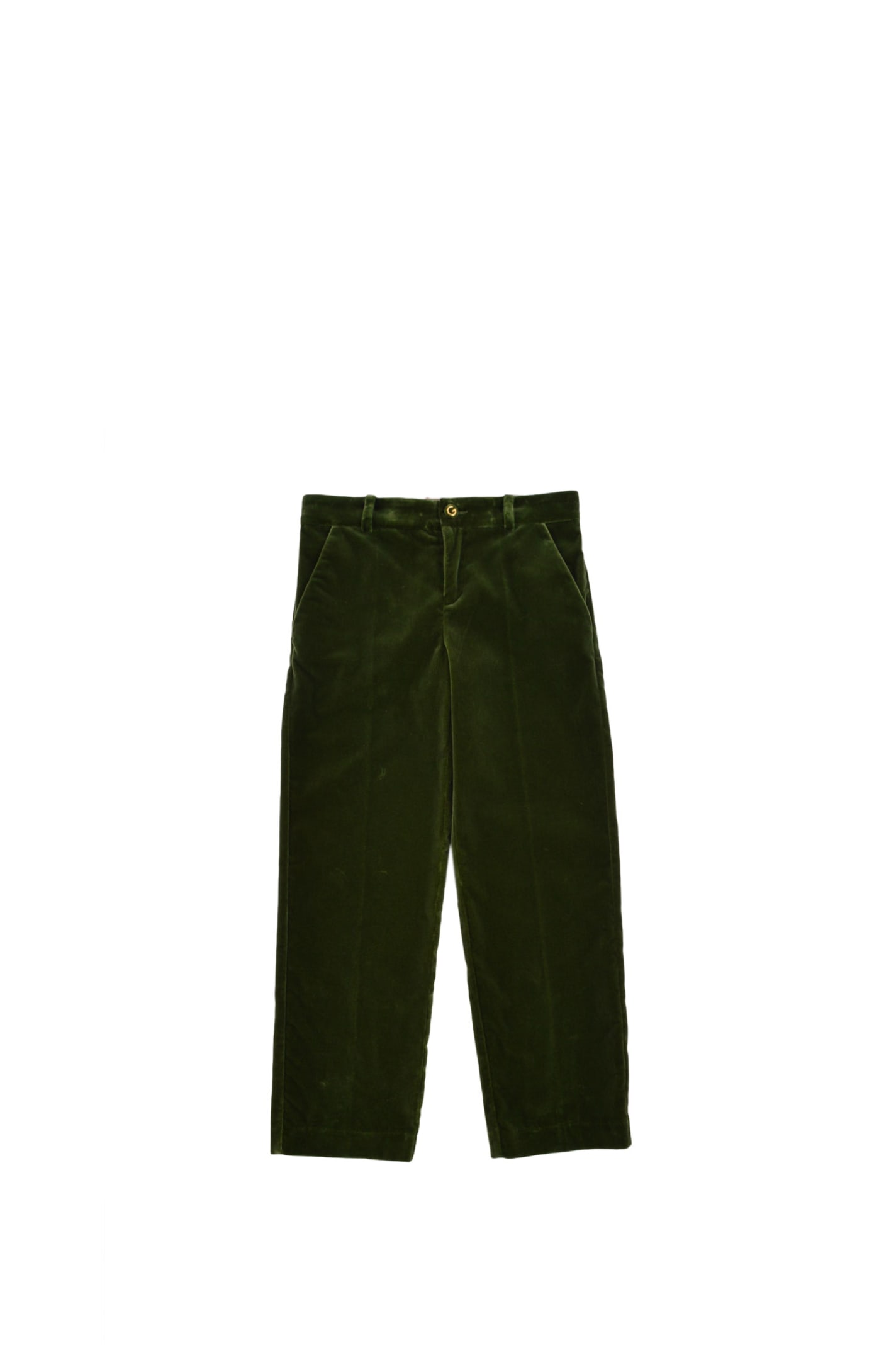 Shop Gucci Cotton Velvet Trousers In Green
