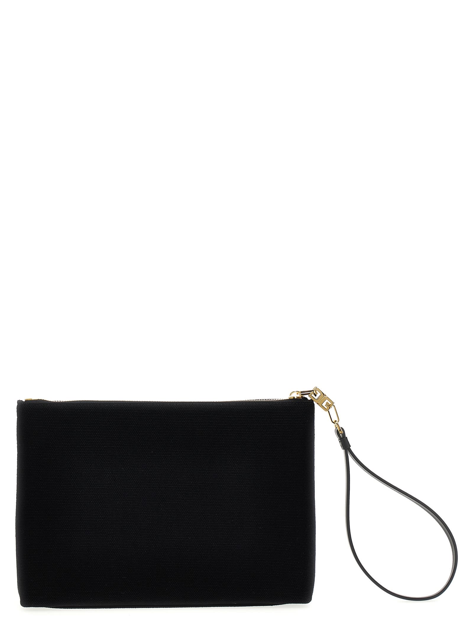 Shop Givenchy Large Canvas Pouch In Black