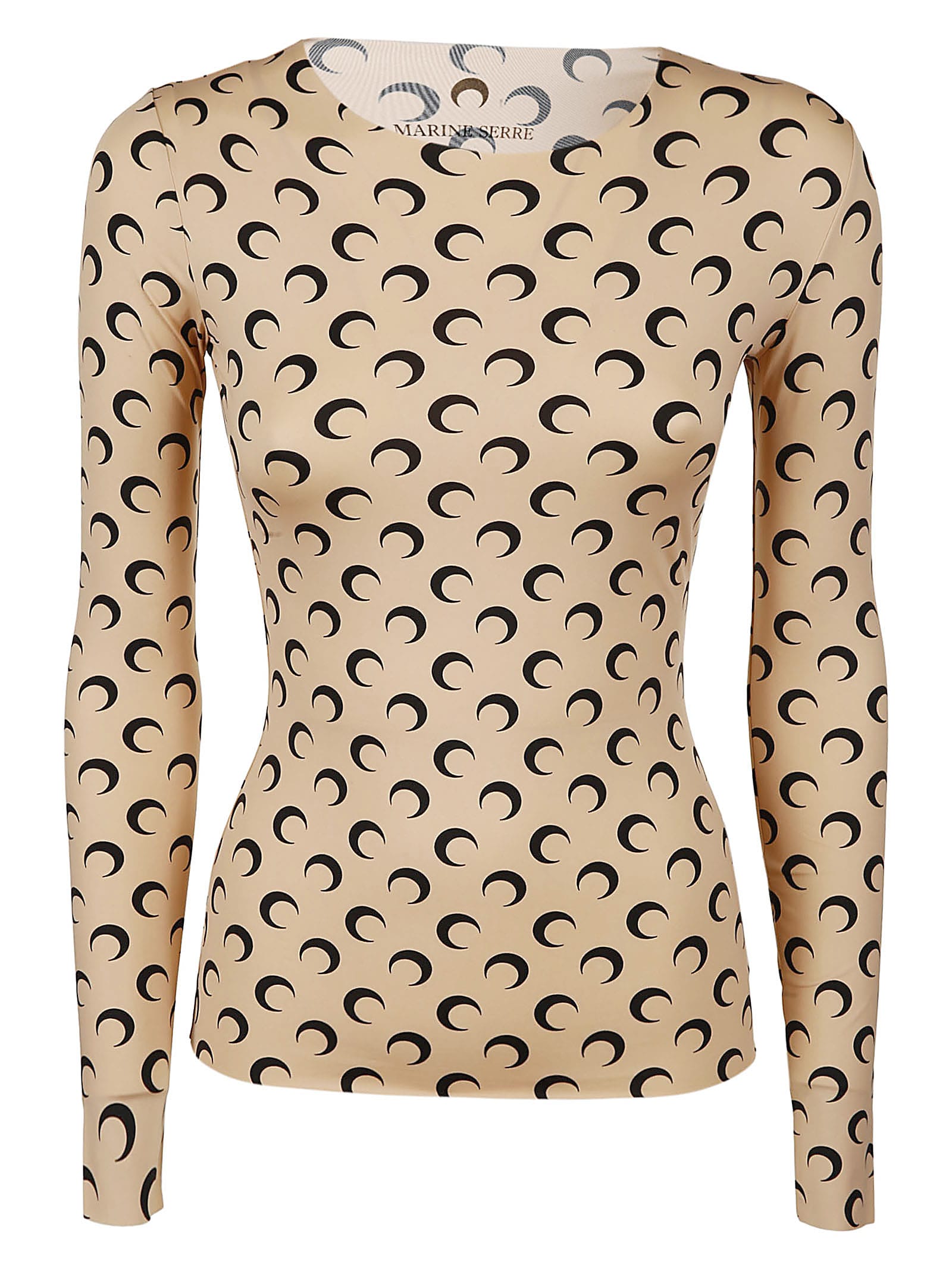 Marine Serre Long-sleeved Shirt In All Over Moon Jersey In 09