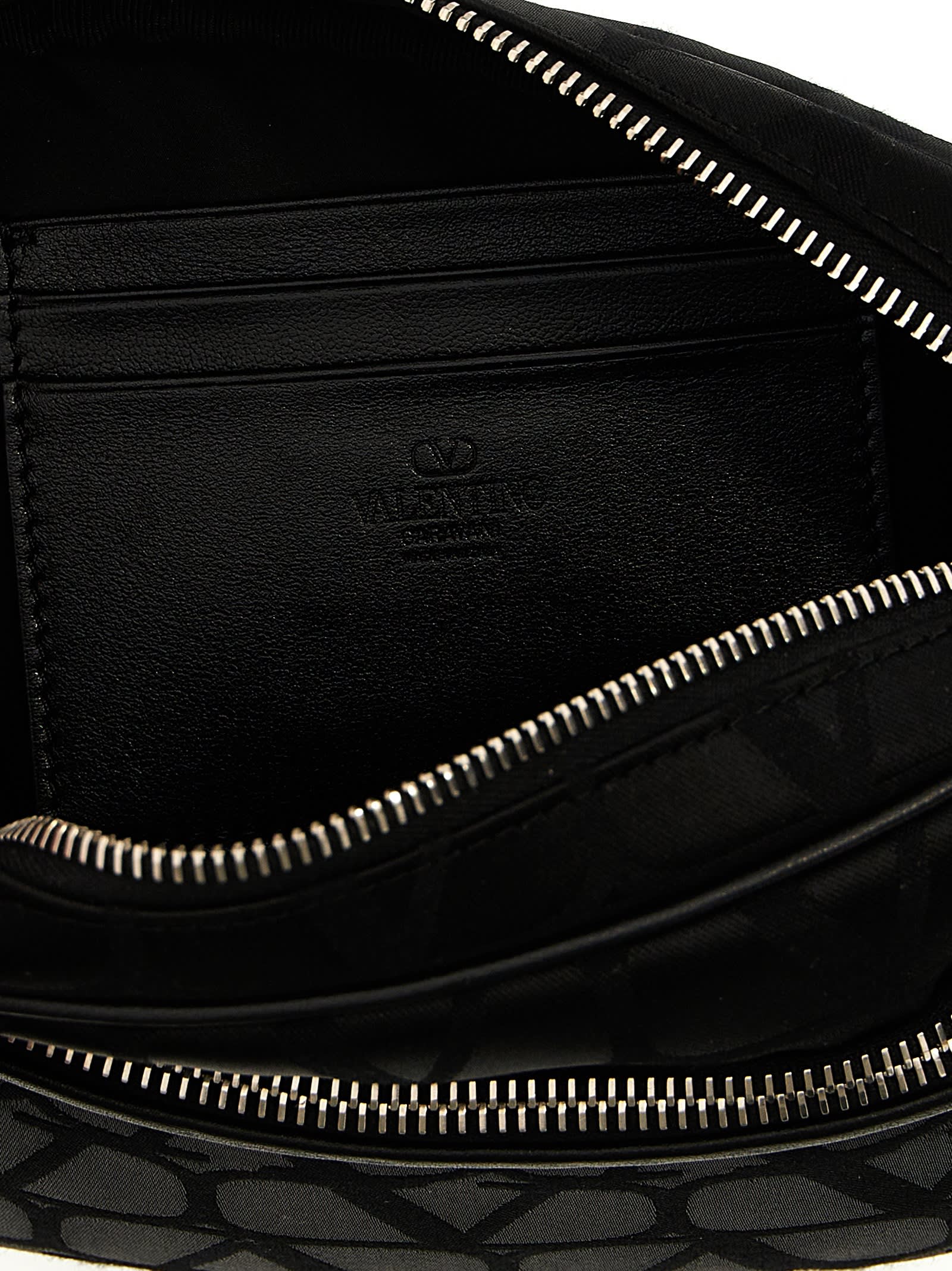 Shop Valentino Garavani Toile Iconographe Shoulder Bag In Black