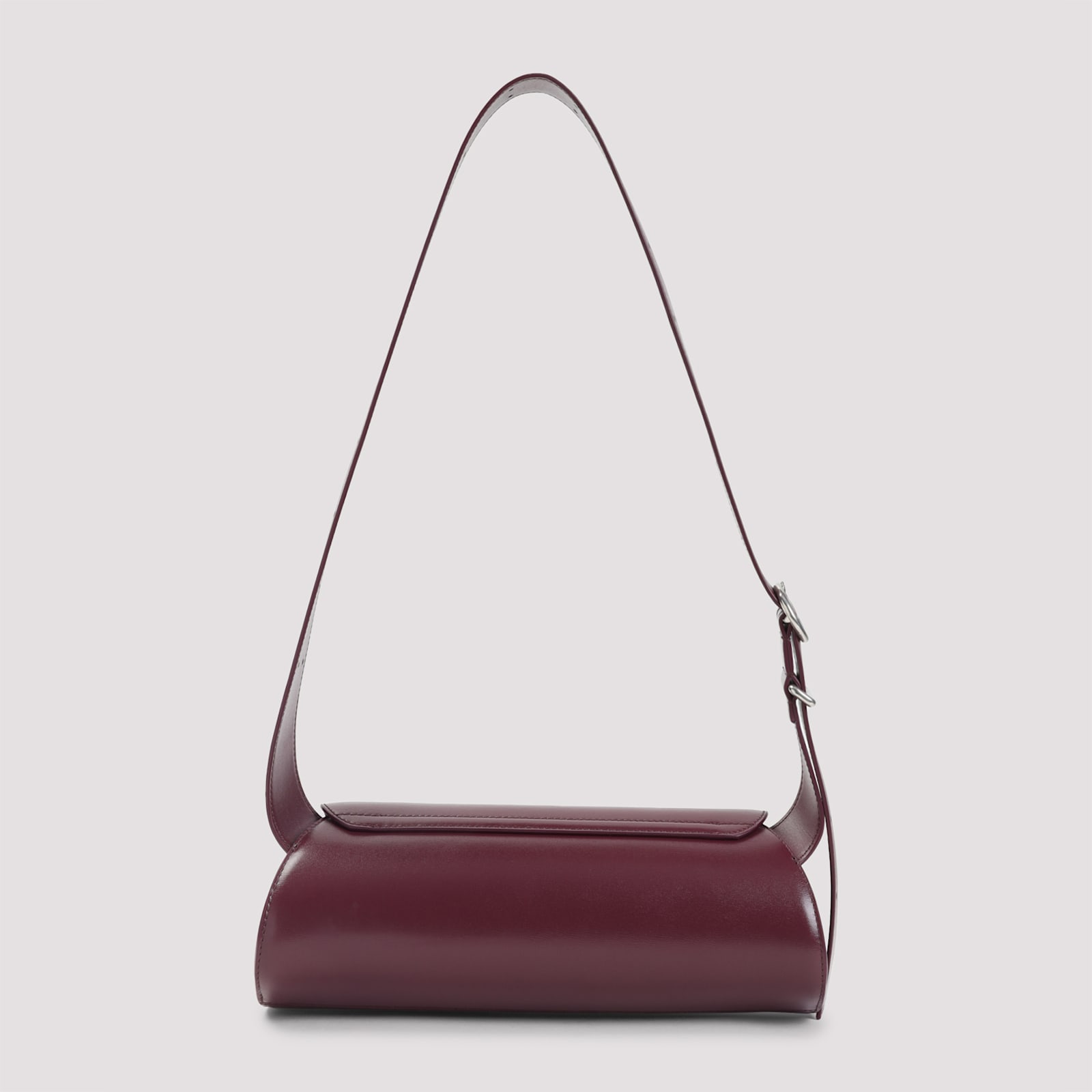 Jil Sander Cannolo Small Leather Shoulder Bag In White