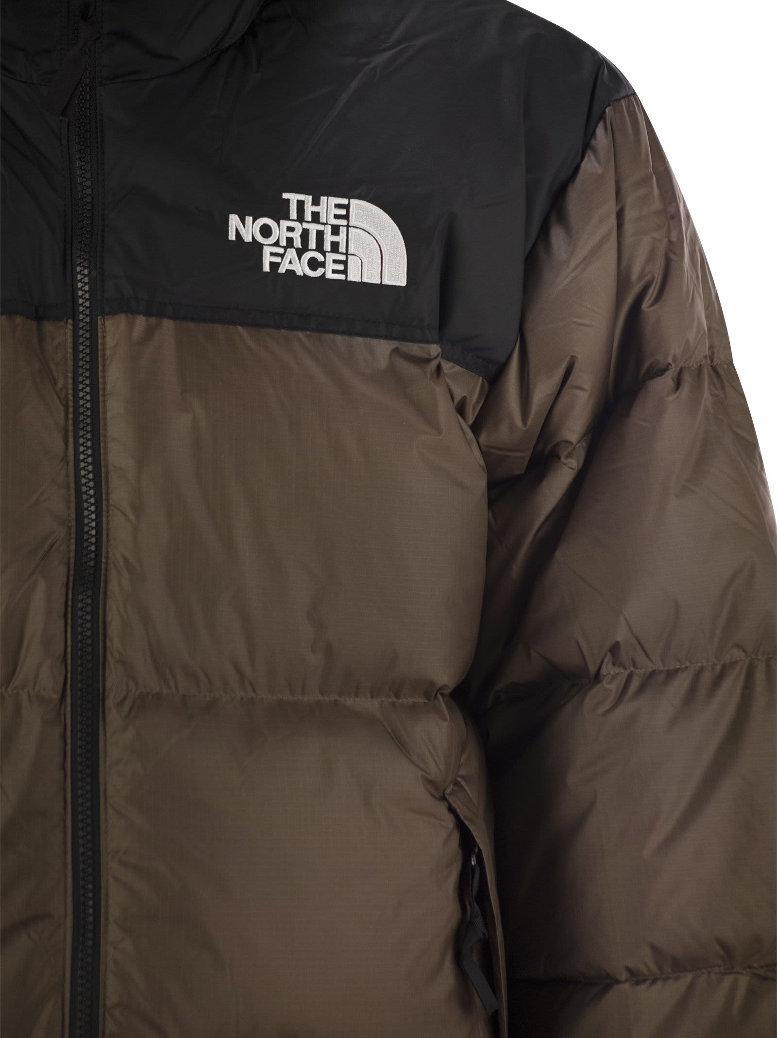 Shop The North Face Retro Nuptse 1996 - Short Down Jacket In Brown/black