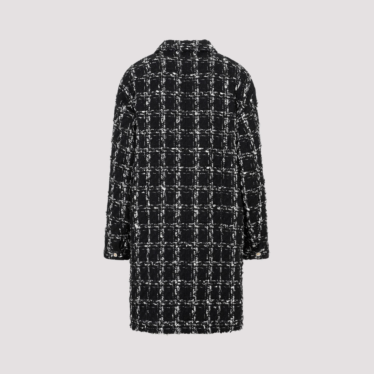 Shop Giambattista Valli Checked Bouclé Coat In Black White